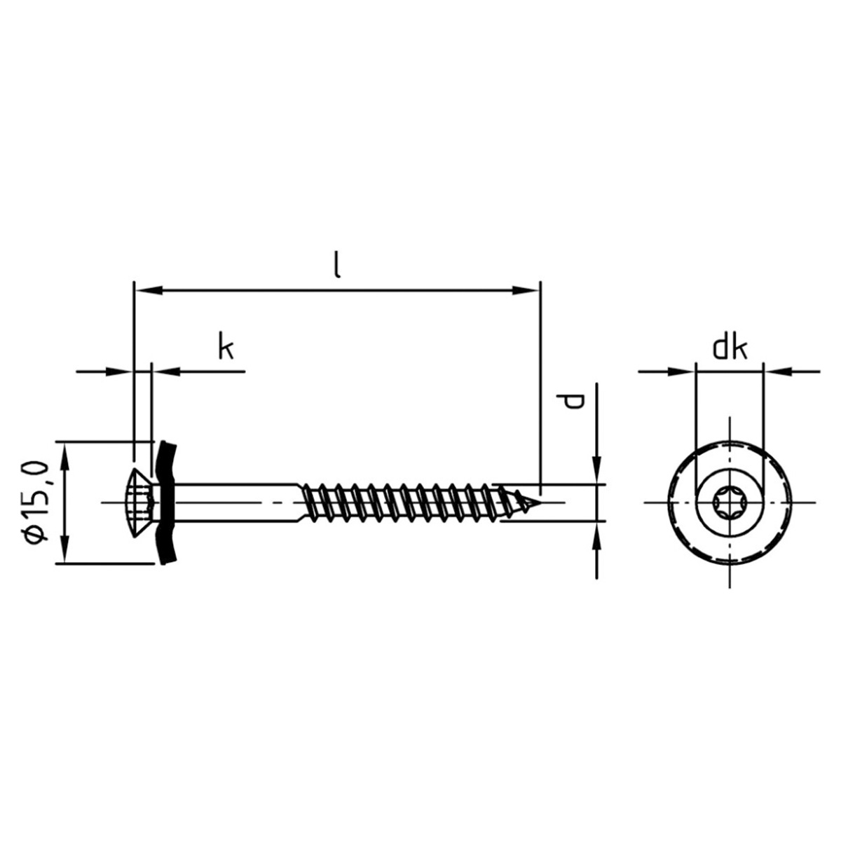 Spenglerschraube 4,5 x 45 mm, RAL 7016 Anthrazitgrau, Edelstahl A2, 2-teilig, 1 Stk.