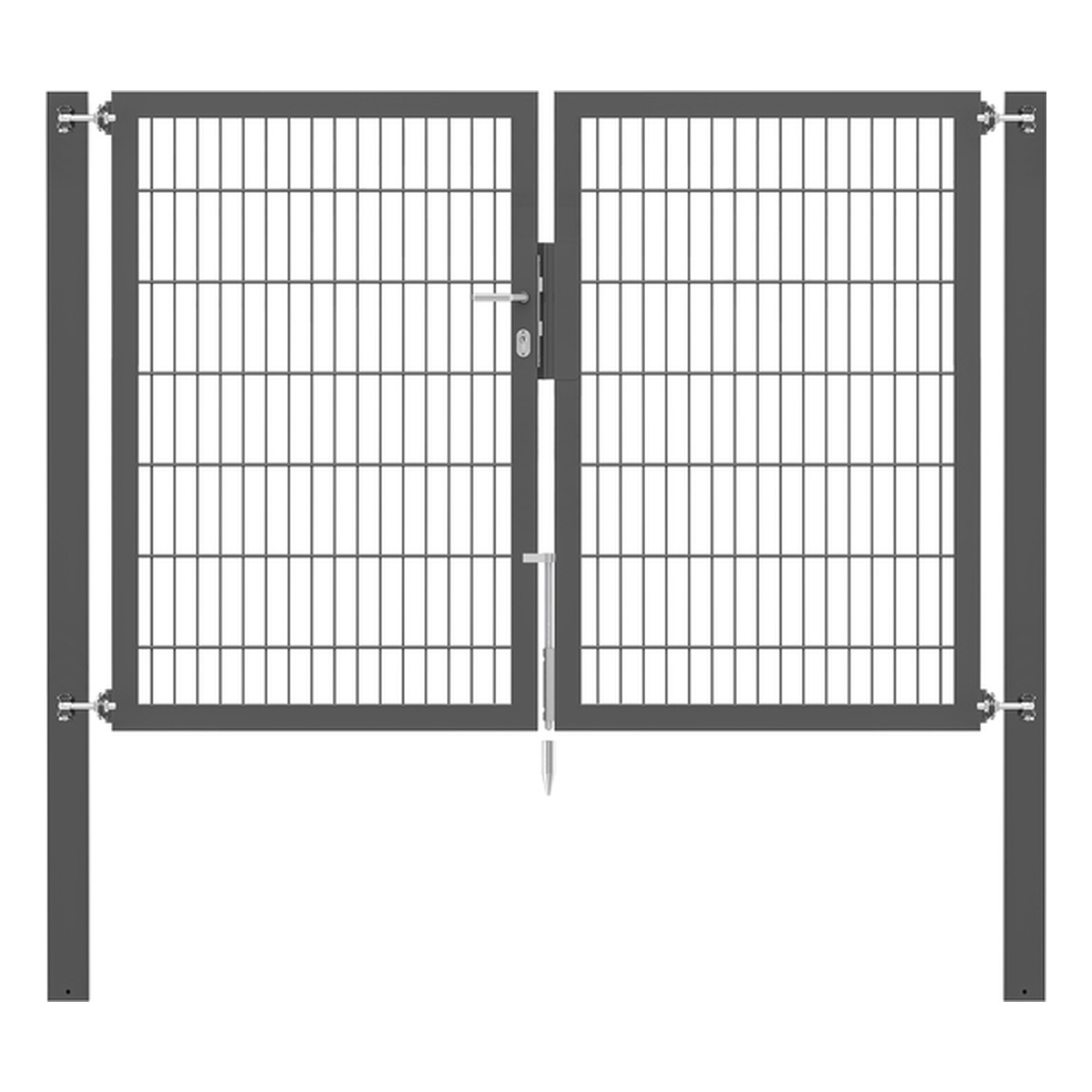 Alberts Doppeltor Flexo Plus, Typ 8/6/8, 1400 x 2000 mm, Pfosten: 100 x 100 mm, Stahl roh, feuerverzinkt, anthrazit kunststoffbeschichtet RAL 7016 - 1 Stk.