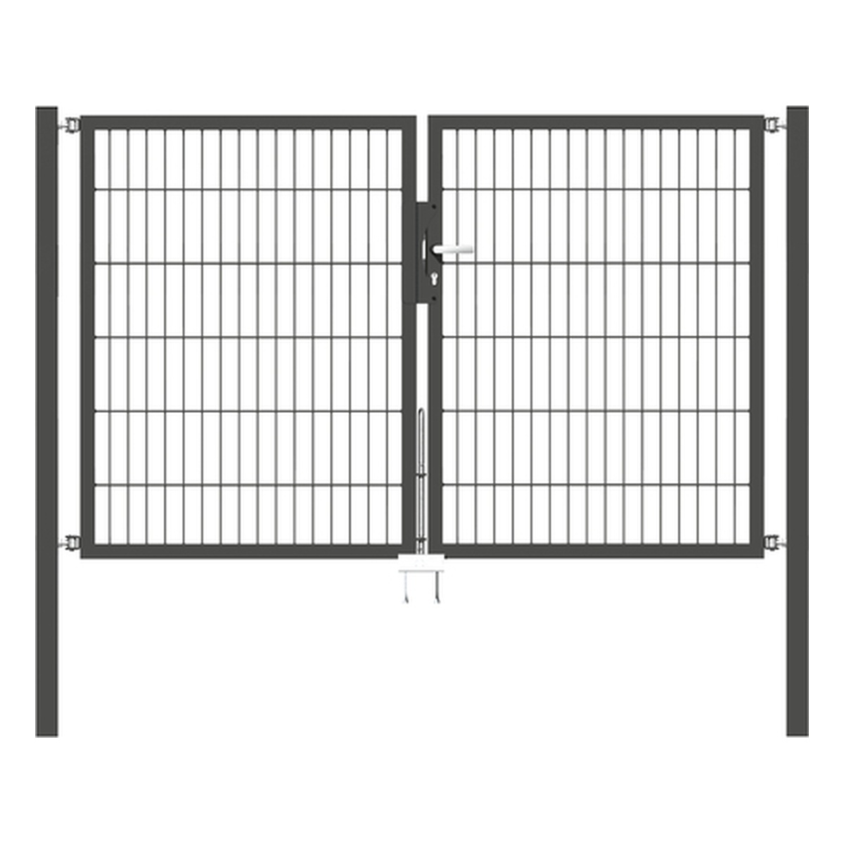 Alberts Doppeltor Flexo, Typ 6/5/6, 1200 x 2000 mm, Pfosten: 60 x 60 mm, Stahl roh, feuerverzinkt, anthrazit kunststoffbeschichtet RAL 7016 - 1 Stk.