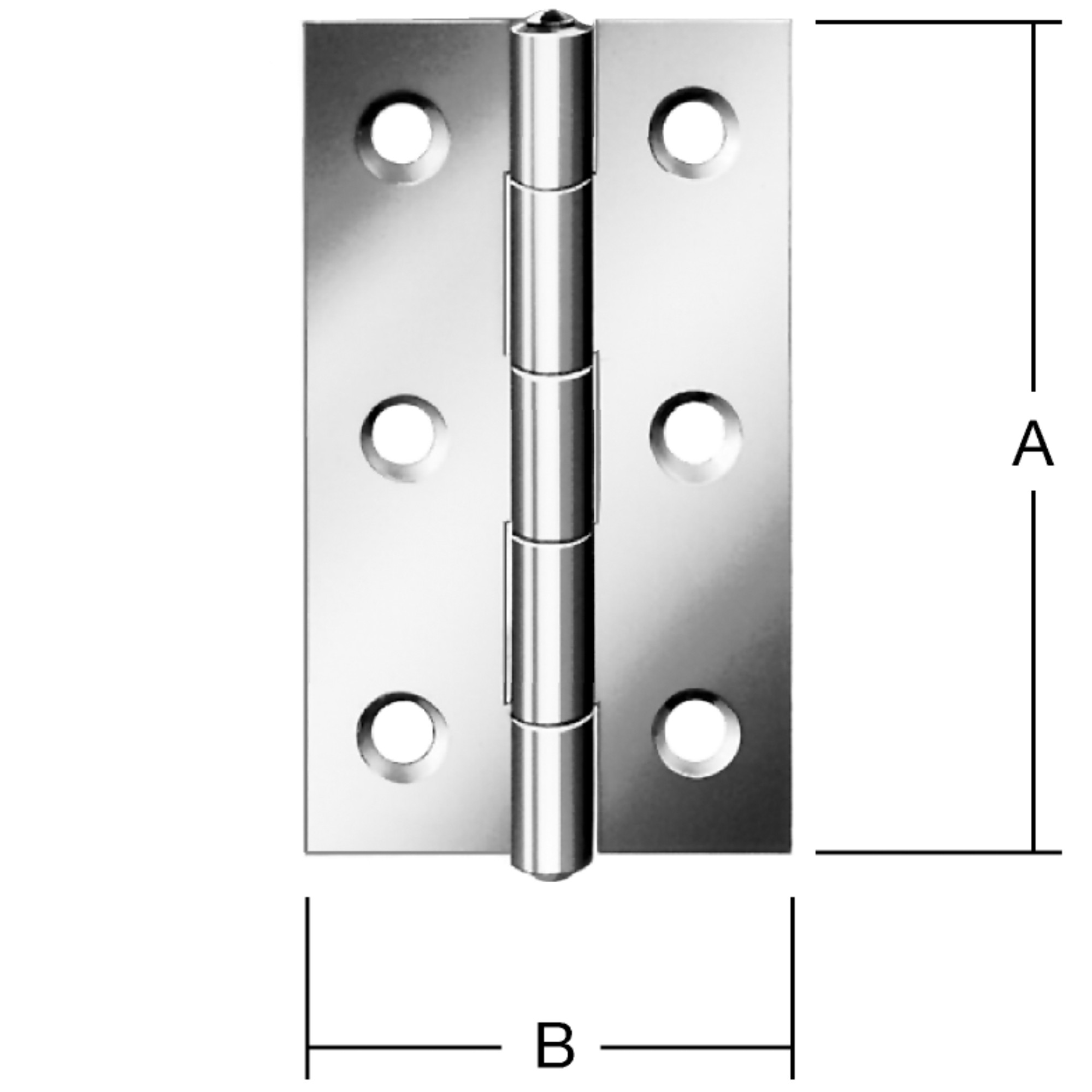 Vormann Scharnier schmal 60 x 34 mm Stahl, blau verzinkt