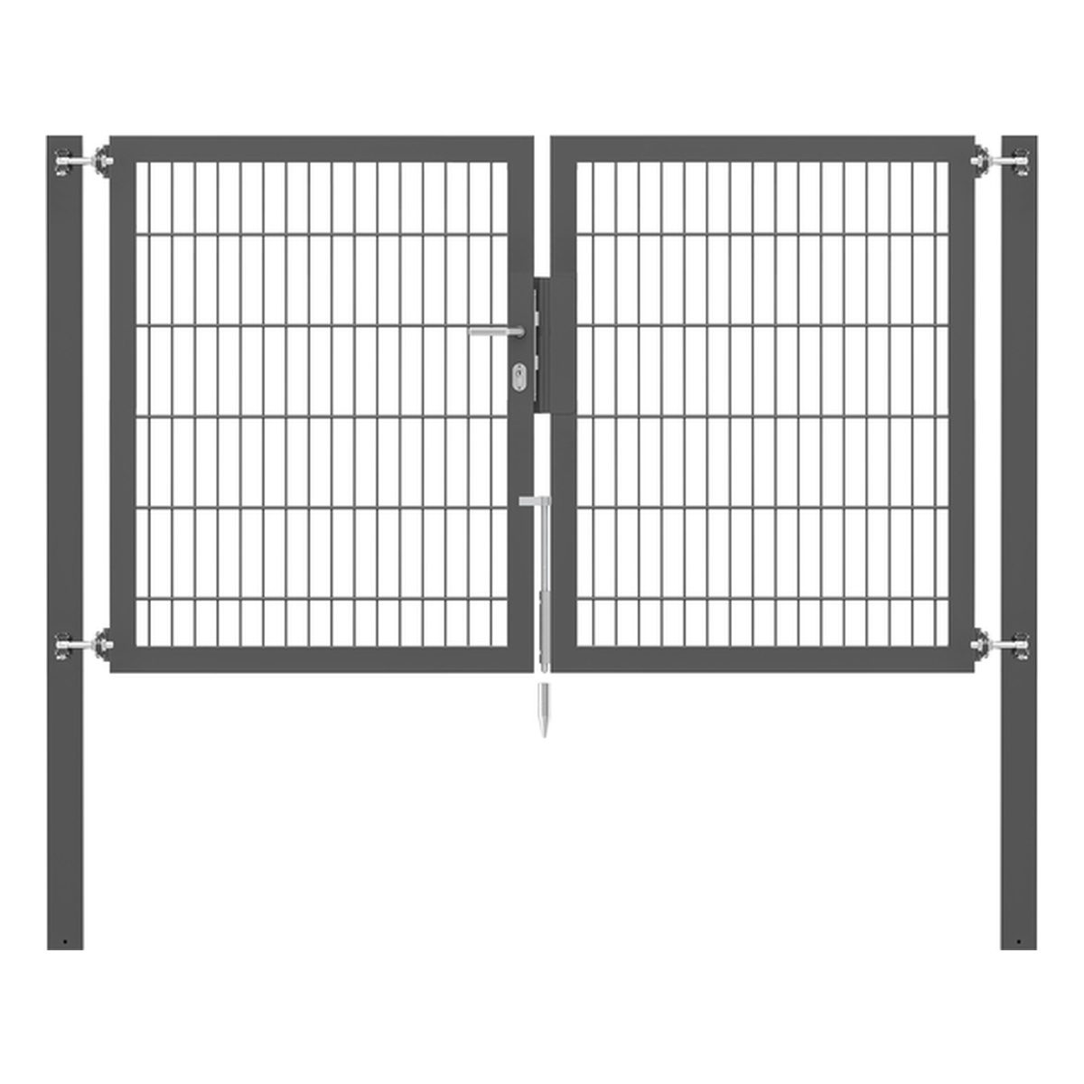 Alberts Doppeltor Flexo Plus, Typ 8/6/8, 1200 x 2000 mm, Pfosten: 100 x 100 mm, Stahl roh, feuerverzinkt, anthrazit kunststoffbeschichtet RAL 7016 - 1 Stk.