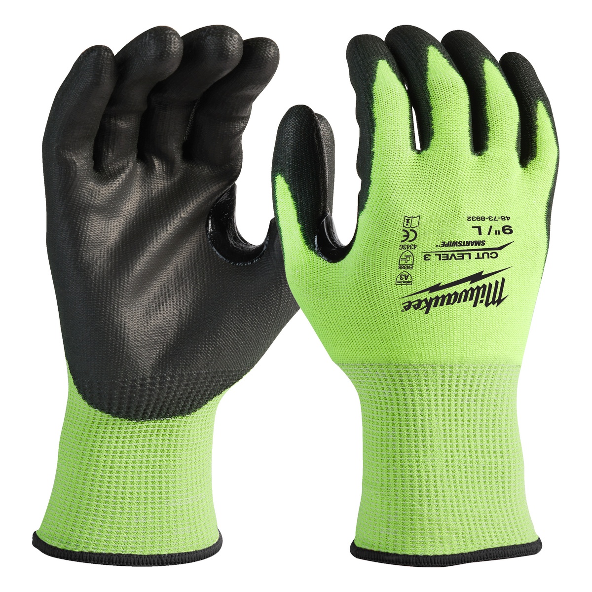 Milwaukee Größe 9 (L) Hi-Vis Schnittschutzhandschuhe Klasse 3/C - 1 Stk.