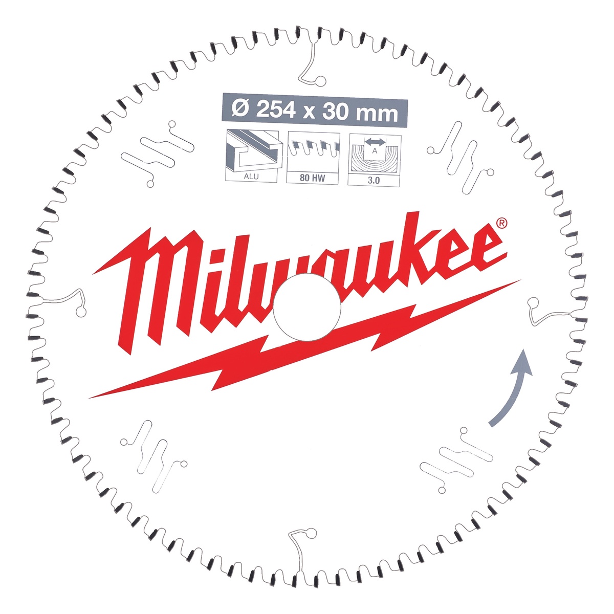 Milwaukee Sägeblatt Alu für Akku-Kapp- und Gehrungssägen 254/30 mm