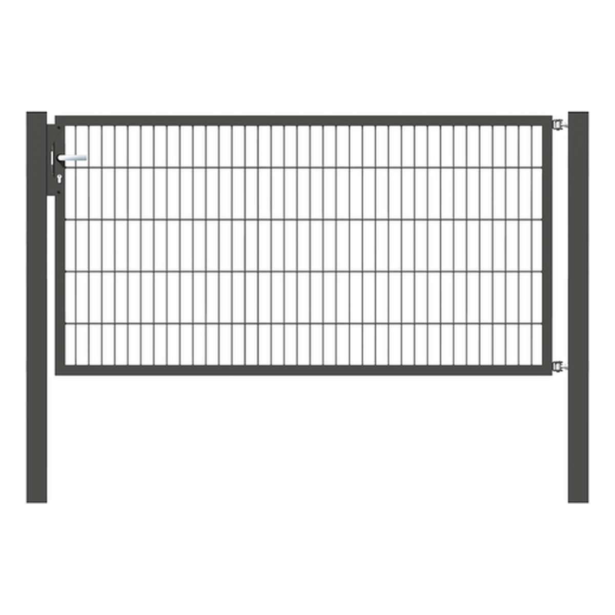 Alberts Einzeltor Flexo, Typ 6/5/6, 1000 x 2000 mm, Pfosten: 80 x 80 mm, Stahl roh, feuerverzinkt, anthrazit kunststoffbeschichtet RAL 7016 - 1 Stk.