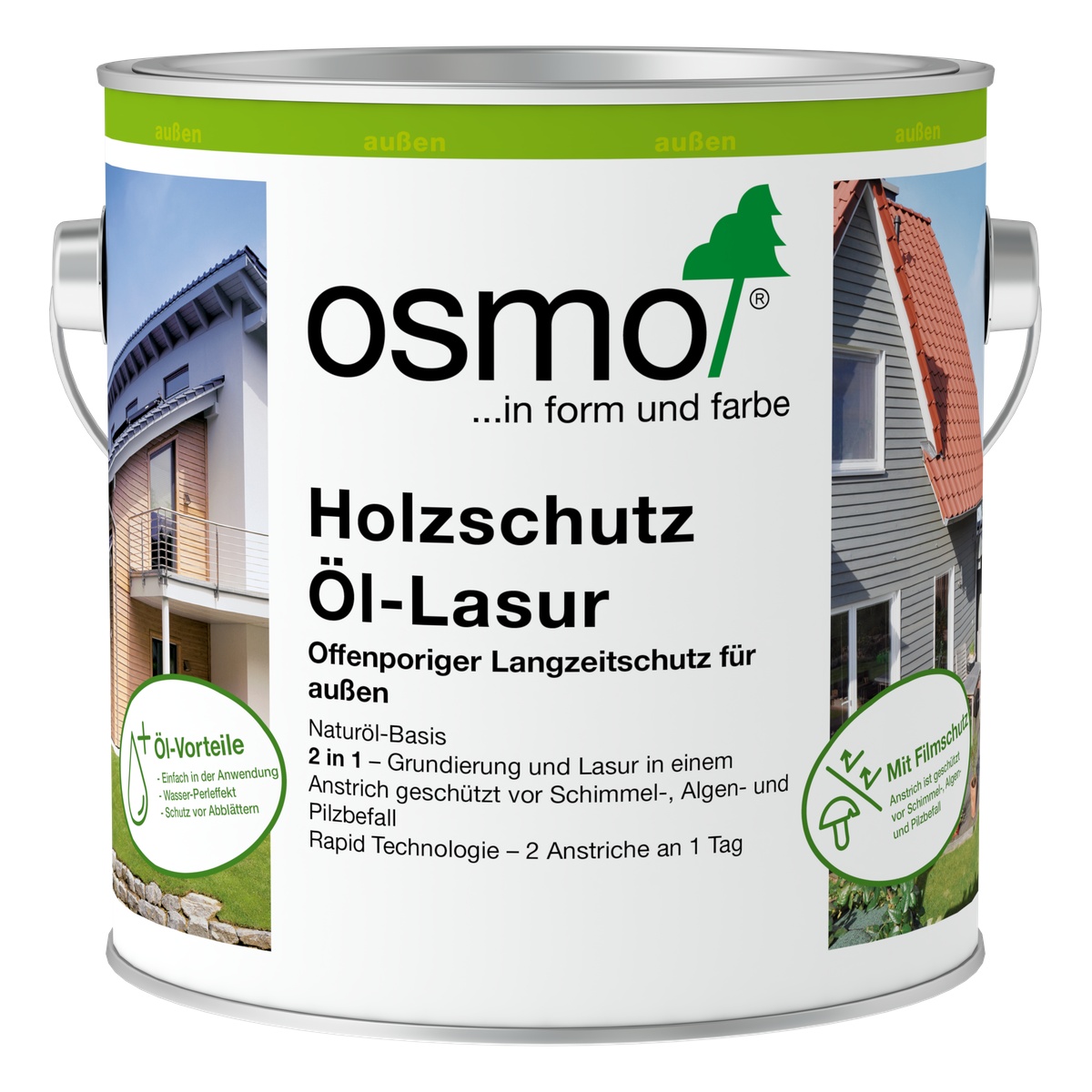 Osmo Holzschutz Öl-Lasur Weiß 2,5 l