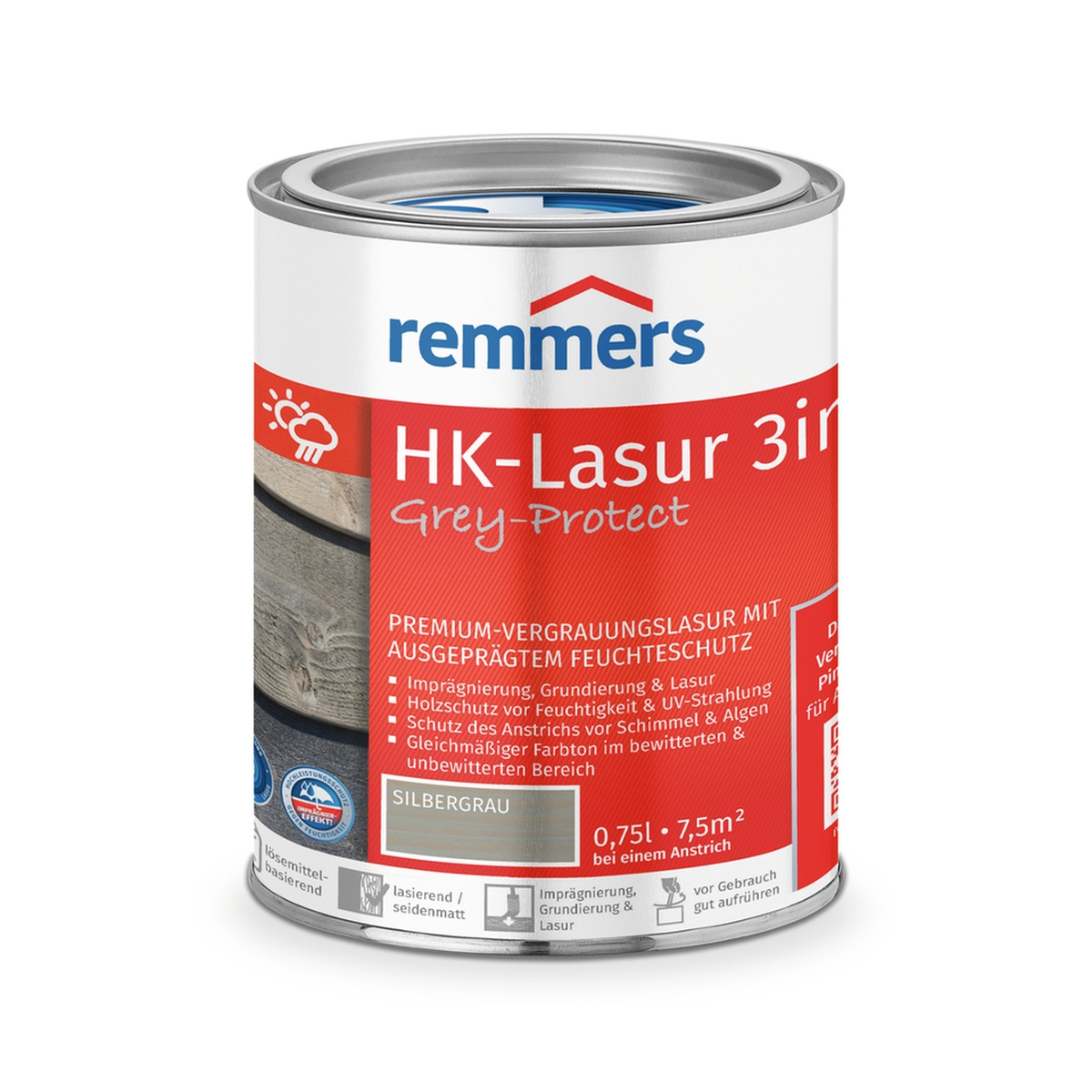 Remmers HK-Lasur 0,75 l silbergrau