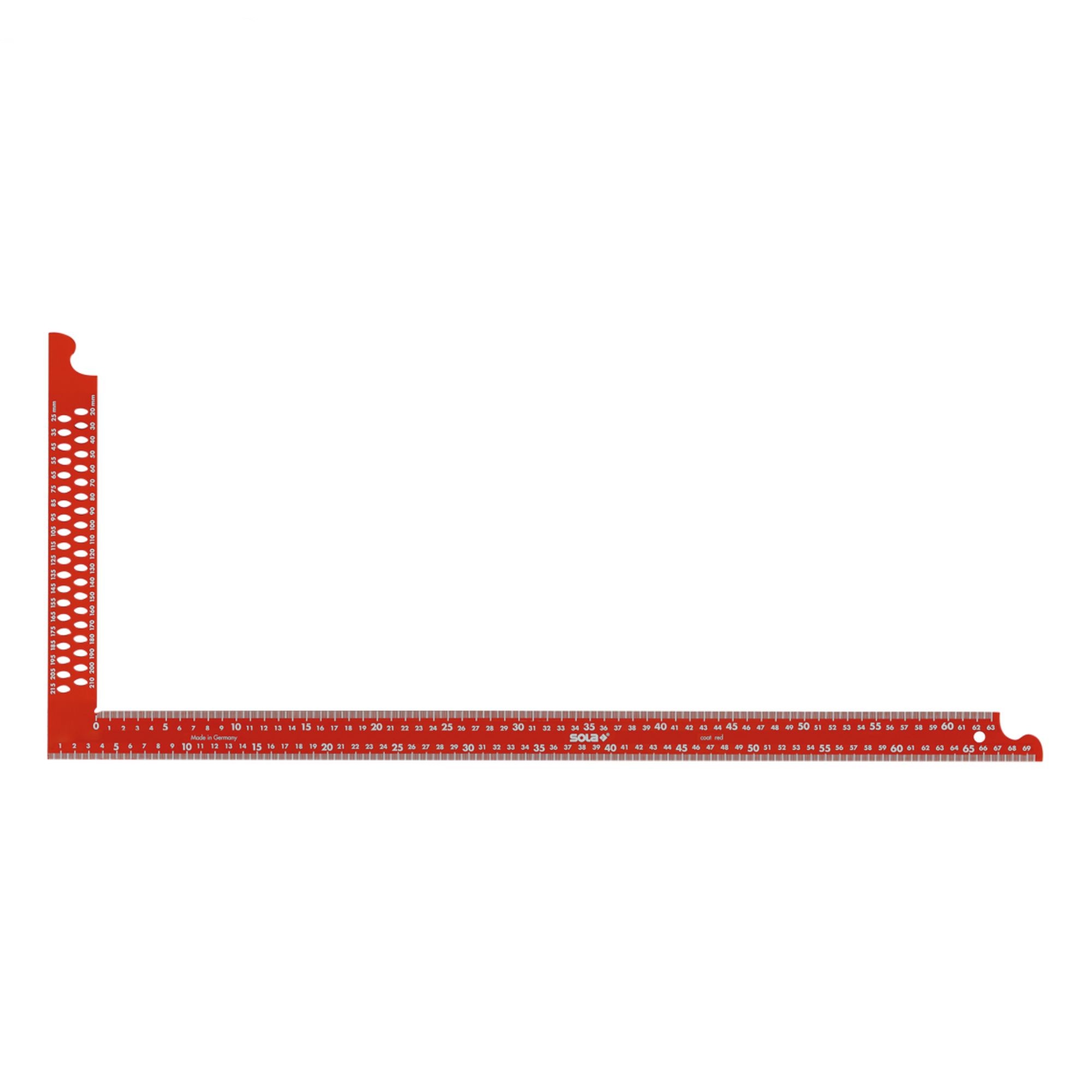 Sola Zimmermannswinkel ZWCA rot besch.,mit Anreisslöcher 600 x 280 mm