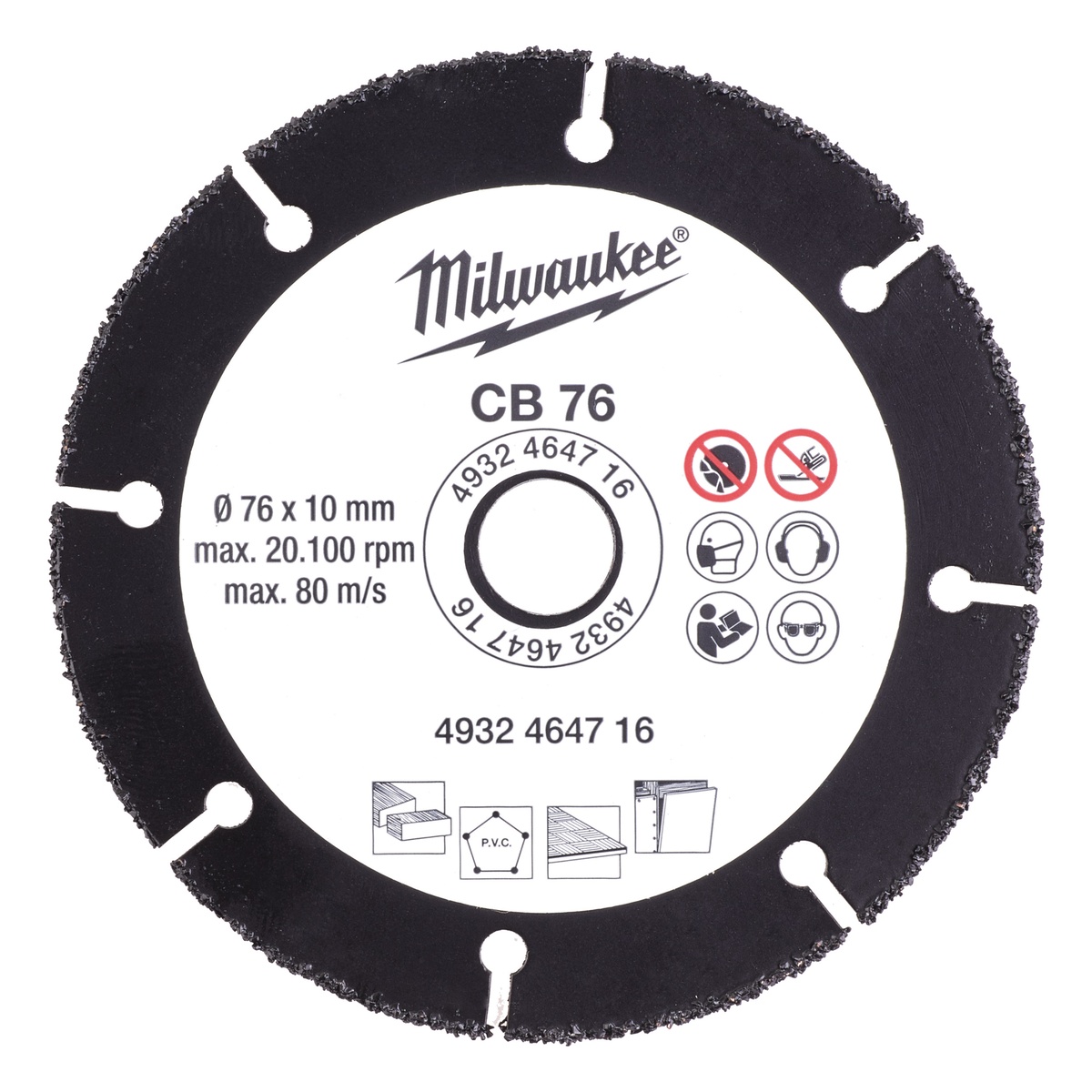 Milwaukee HM-Trennscheibe 76 mm für Holz, Kunststoff, Gipskarton - 1 Stk.