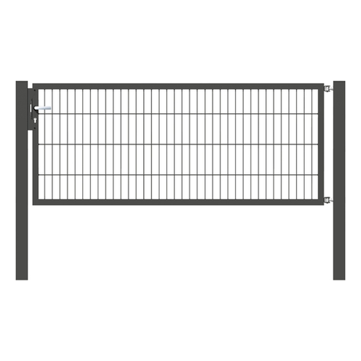 Alberts Einzeltor Flexo, Typ 6/5/6, 800 x 2000 mm, Pfosten: 80 x 80 mm, Stahl roh, feuerverzinkt, anthrazit kunststoffbeschichtet RAL 7016 - 1 Stk.