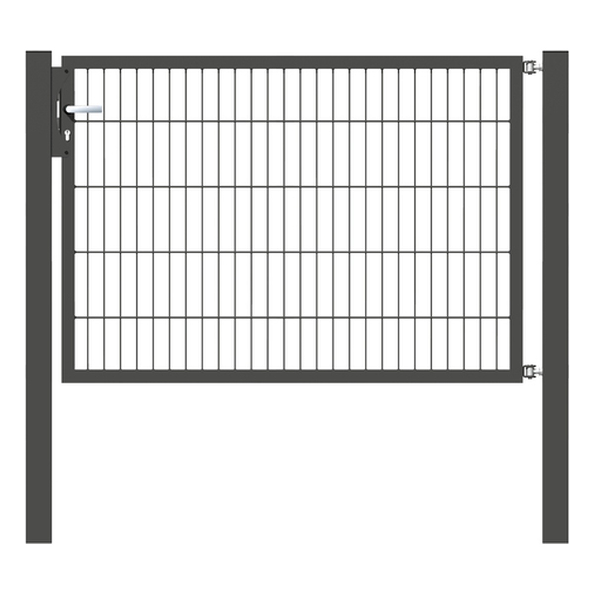 Alberts Einzeltor Flexo, Typ 6/5/6, 1000 x 1500 mm, Pfosten: 80 x 80 mm, Stahl roh, feuerverzinkt, anthrazit kunststoffbeschichtet RAL 7016 - 1 Stk.