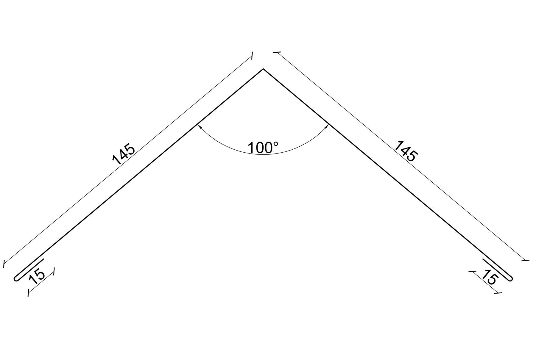 Flachfirst 2m, 0,5mm, RAL6020 Chromoxidgrün