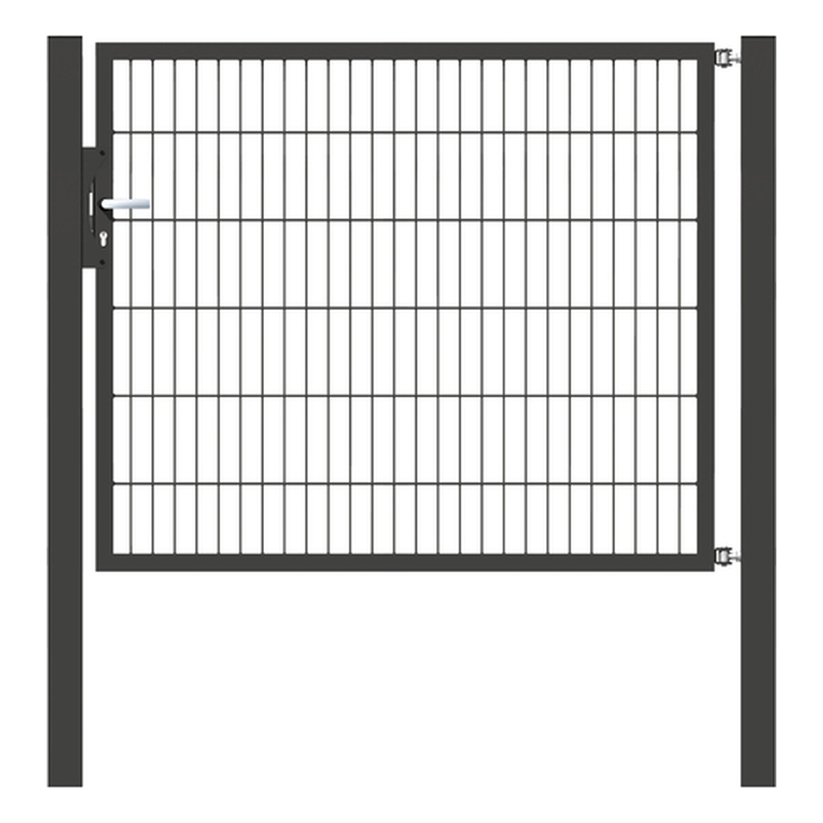 Alberts Einzeltor Flexo, Typ 6/5/6, 1200 x 1500 mm, Pfosten: 80 x 80 mm, Stahl roh, feuerverzinkt, anthrazit kunststoffbeschichtet RAL 7016 - 1 Stk.