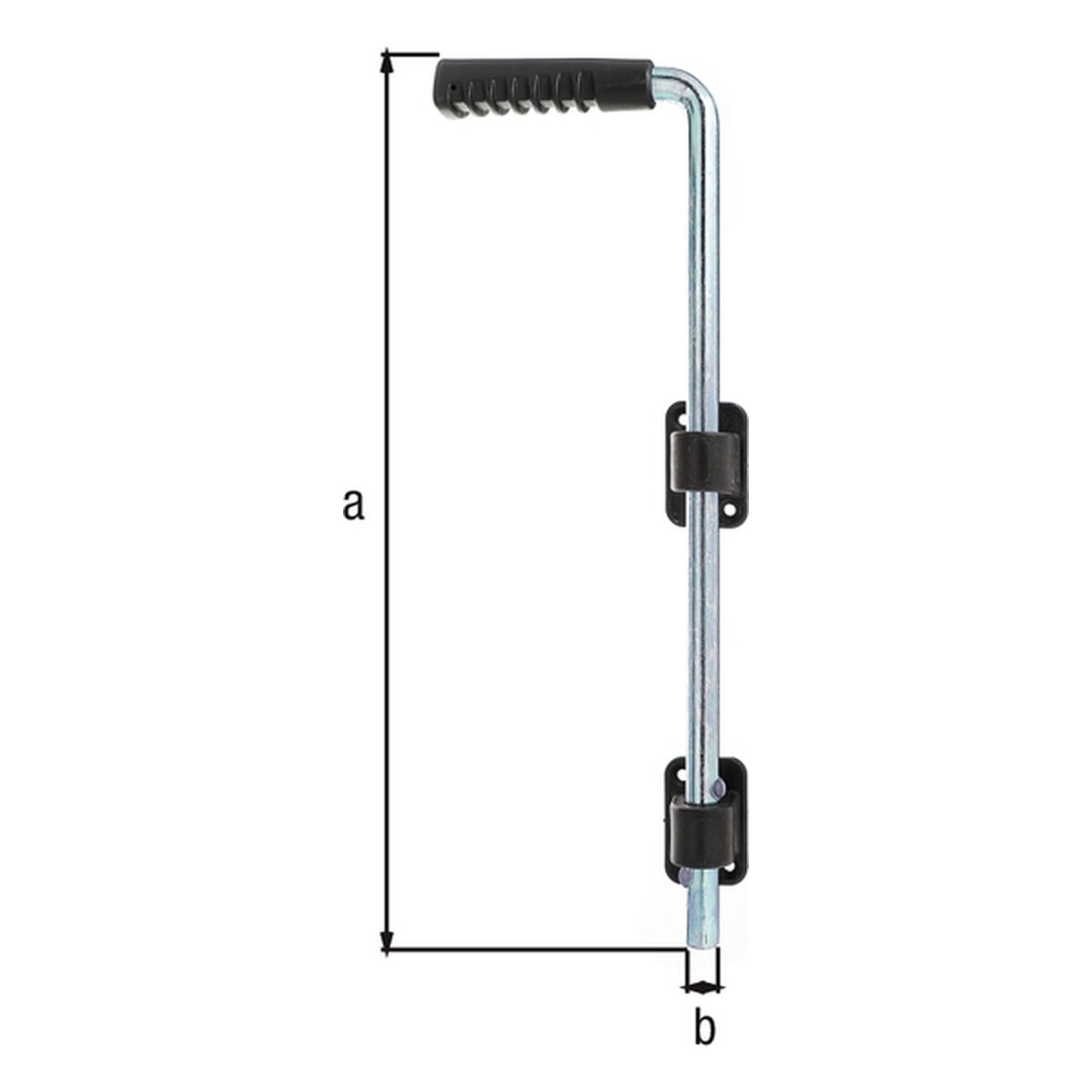 Alberts Bodenschieber Griff schwarz verzinkt 400 x 40 mm