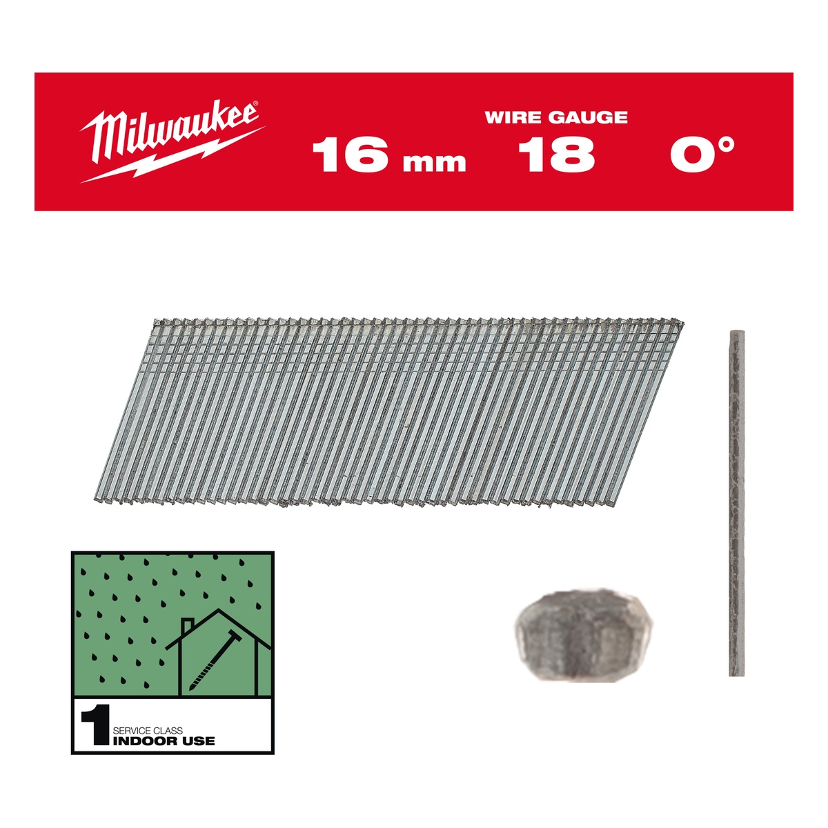 Milwaukee Stauchkopf-Nägel 18 Gauge für M18CN18GS 1,05 x 1,25 x 16 mm verzinkt, 0° - 1 Pck.