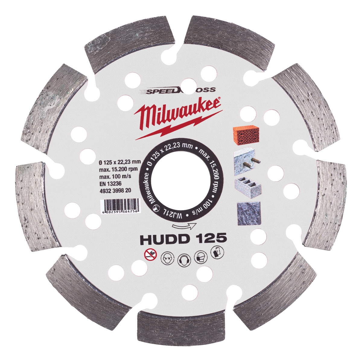 Milwaukee Speedcross Diamanttrennscheibe HUDD 125 mm für harte Materialien - 1 Stk.