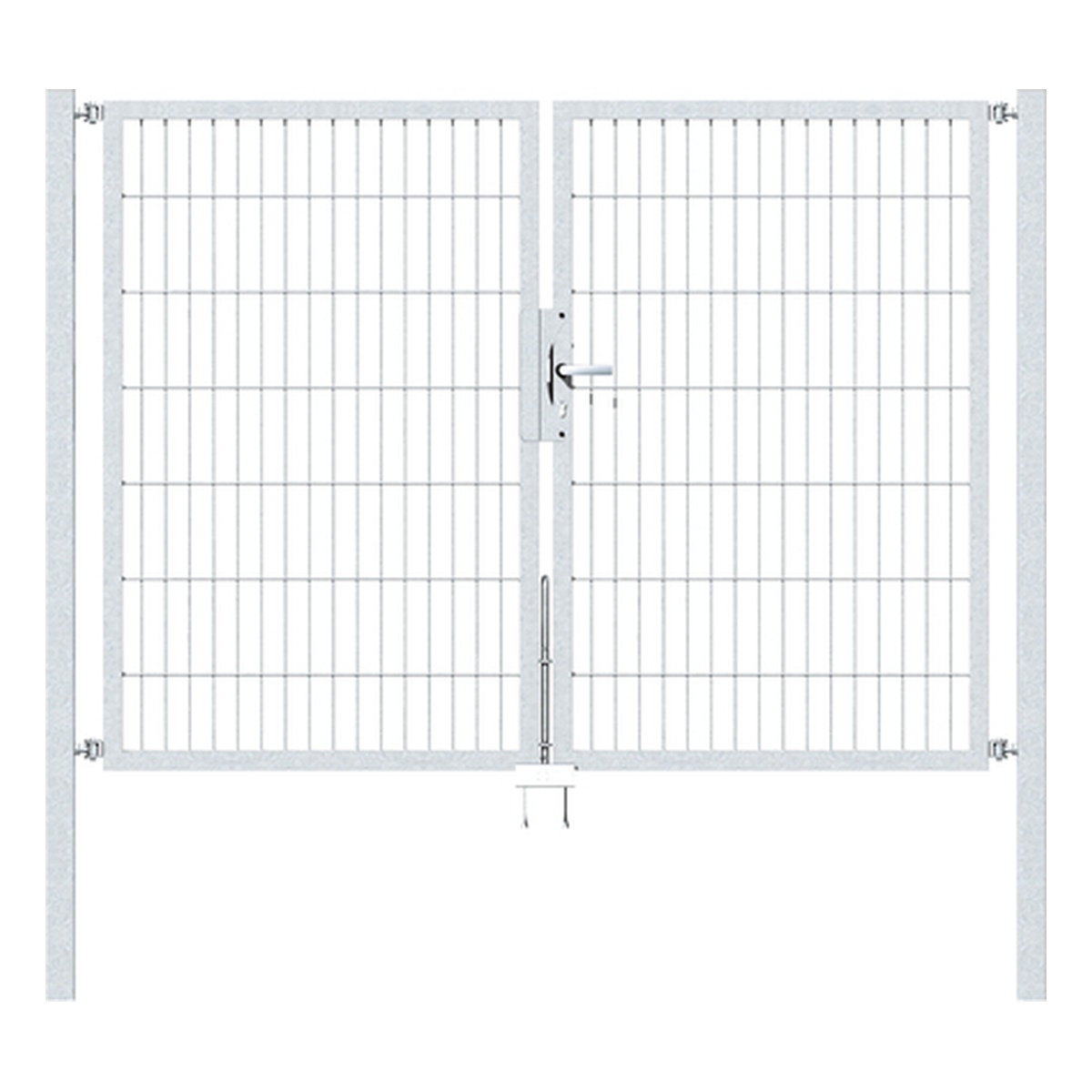 Alberts Doppeltor Flexo, Typ 6/5/6, 1400 x 2000 mm, Pfosten: 60 x 60 mm, Stahl roh, feuerverzinkt passiviert - 1 Stk.