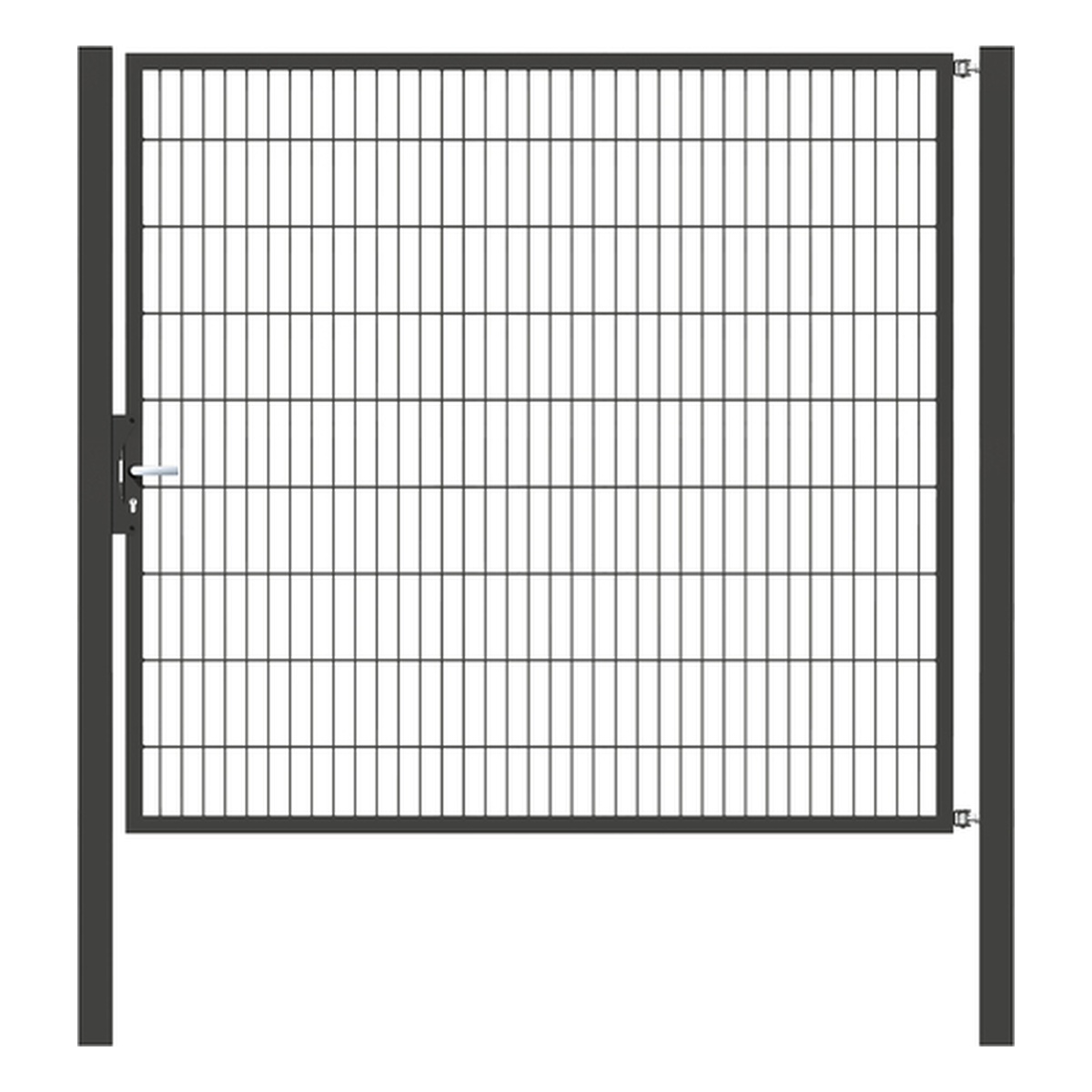 Alberts Einzeltor Flexo, Typ 6/5/6, 1800 x 2000 mm, Pfosten: 80 x 80 mm, Stahl roh, feuerverzinkt, anthrazit kunststoffbeschichtet RAL 7016 - 1 Stk.