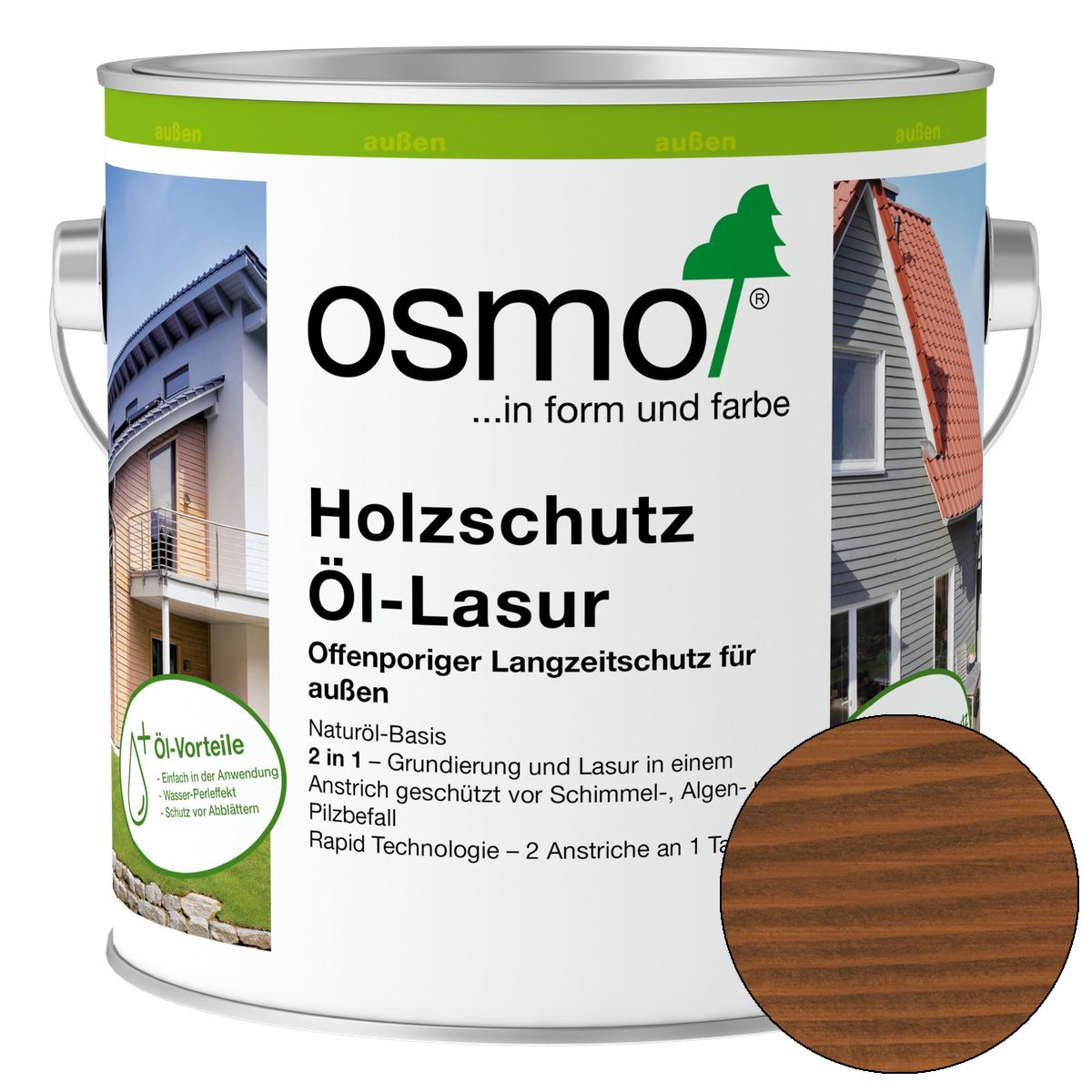 Osmo Holzschutz Öl-Lasur Nussbaum 2,5 l