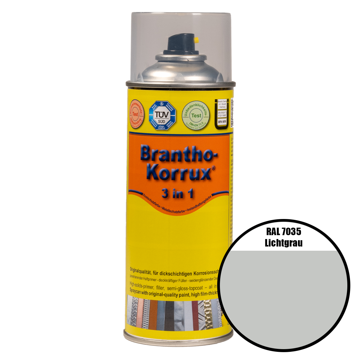 Brantho-Korrux "3 in 1"-Komfort-Sprühdose RAL 7035 lichtgrau 400 ml