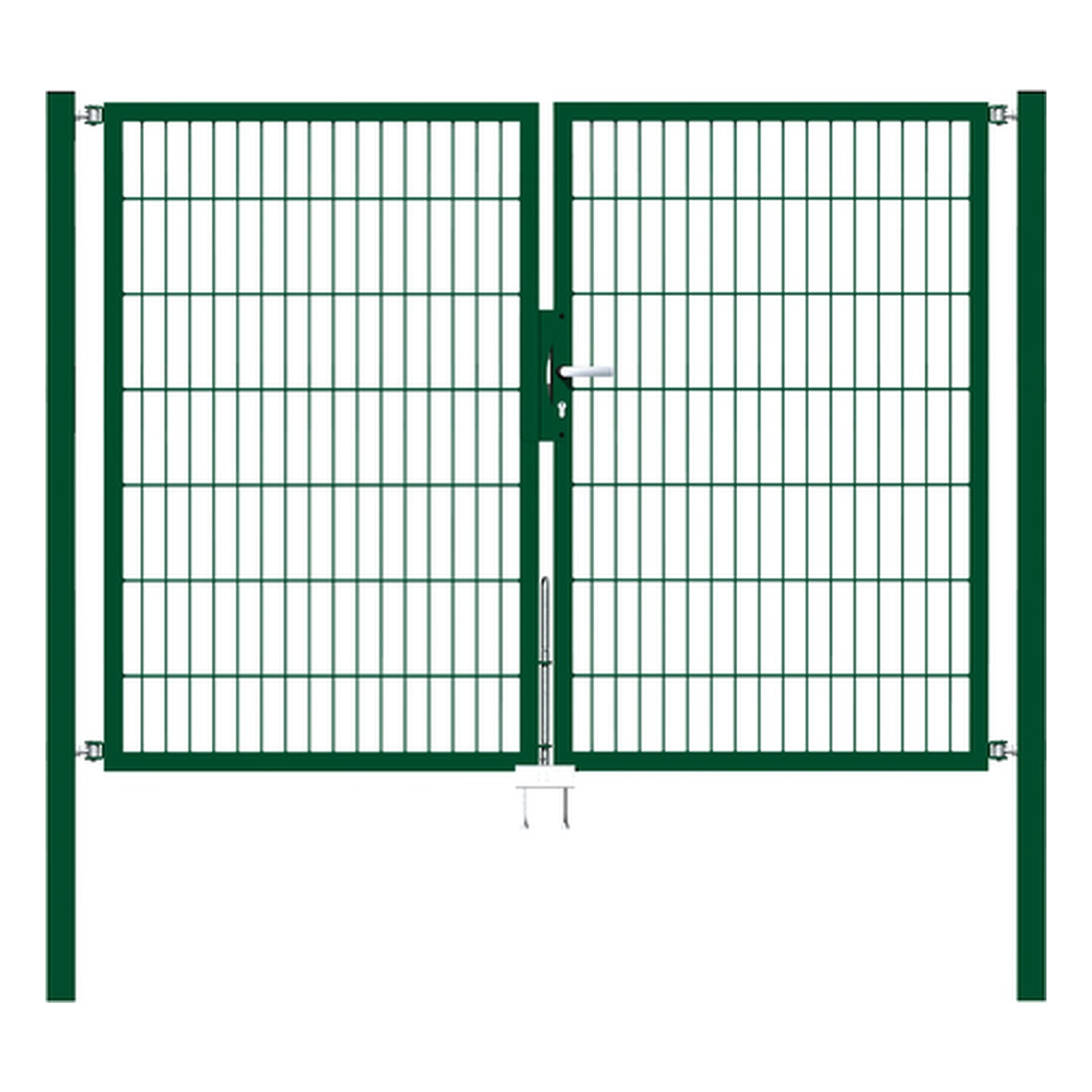 Alberts Doppeltor Flexo, Typ 6/5/6, 1400 x 2000 mm, Pfosten: 60 x 60 mm, Stahl roh, feuerverzinkt, grün kunststoffbeschichtet RAL 6005 - 1 Stk.