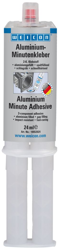 WEICON Aluminium-Minutenkleber, Flüssigmetall Epoxidharzklebstoff, 24 ml, Aluminium