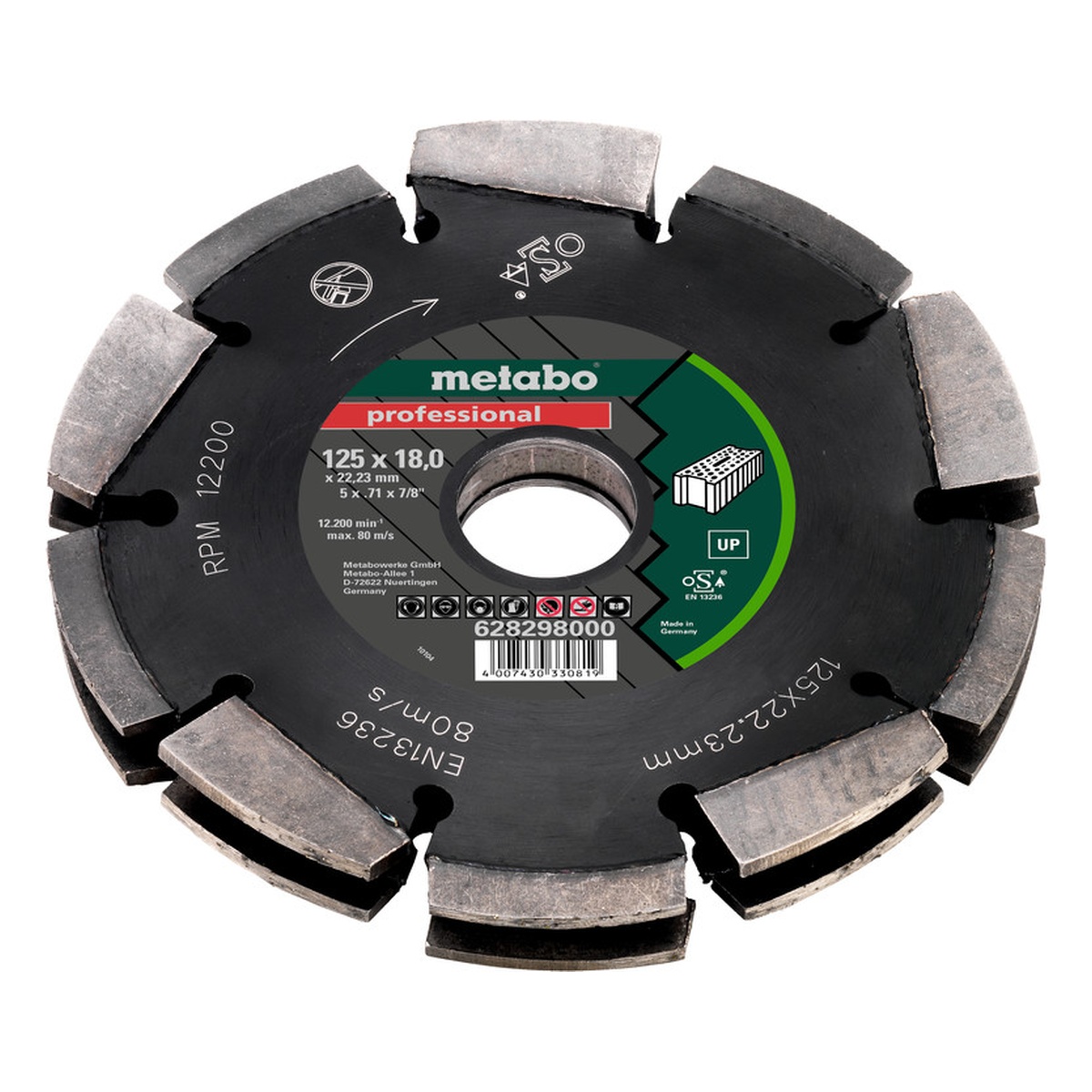 Metabo Diamantfrässcheibe UP 125x18x22,23 mm - 1 Stk.