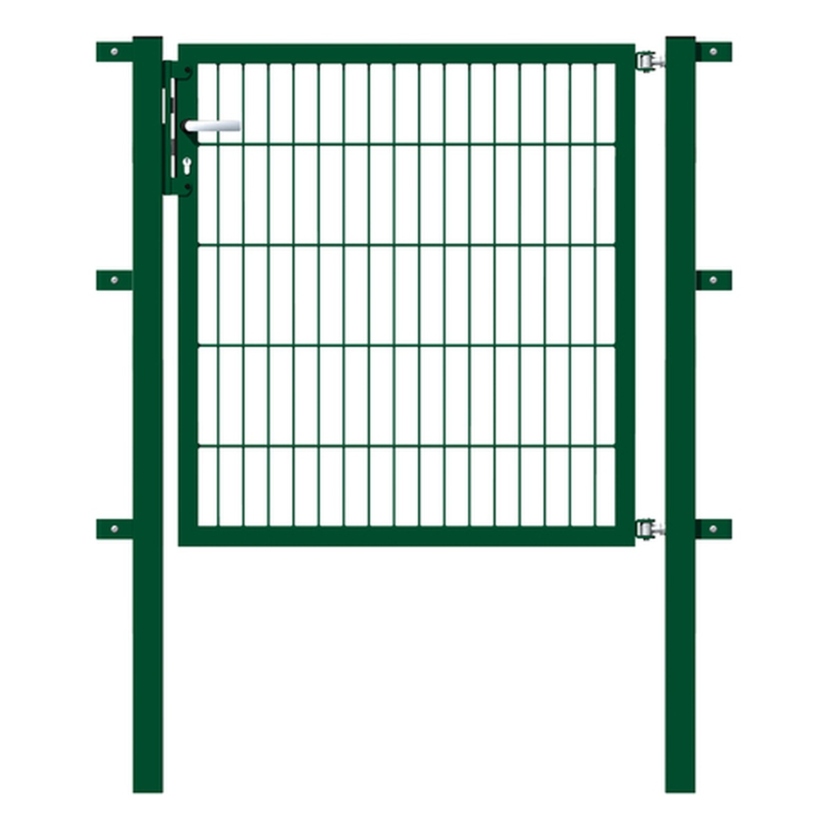 Alberts Einzeltor Flexo, Typ 6/5/6 - Lagerung komplett verpackt, 1000 x 1000 mm, Pfosten: 60 x 60 mm, Stahl roh, feuerverzinkt, grün kunststoffbeschichtet RAL 6005 - 1 Stk.