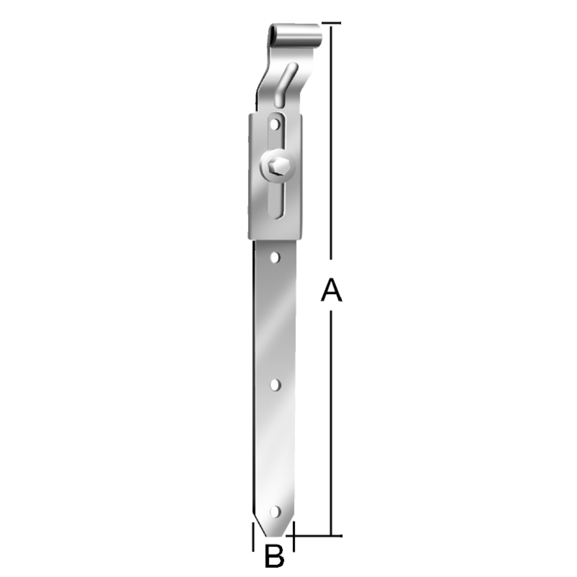 Vormann Ladenband verstellbar Gekröpft 700 mm 13 mm