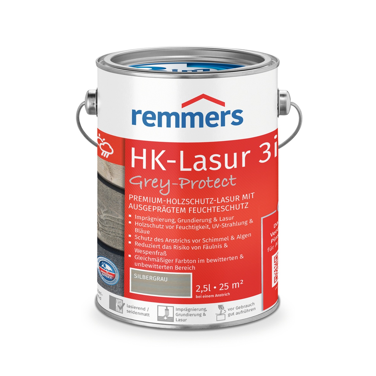 Remmers HK-Lasur 2,5 l silbergrau