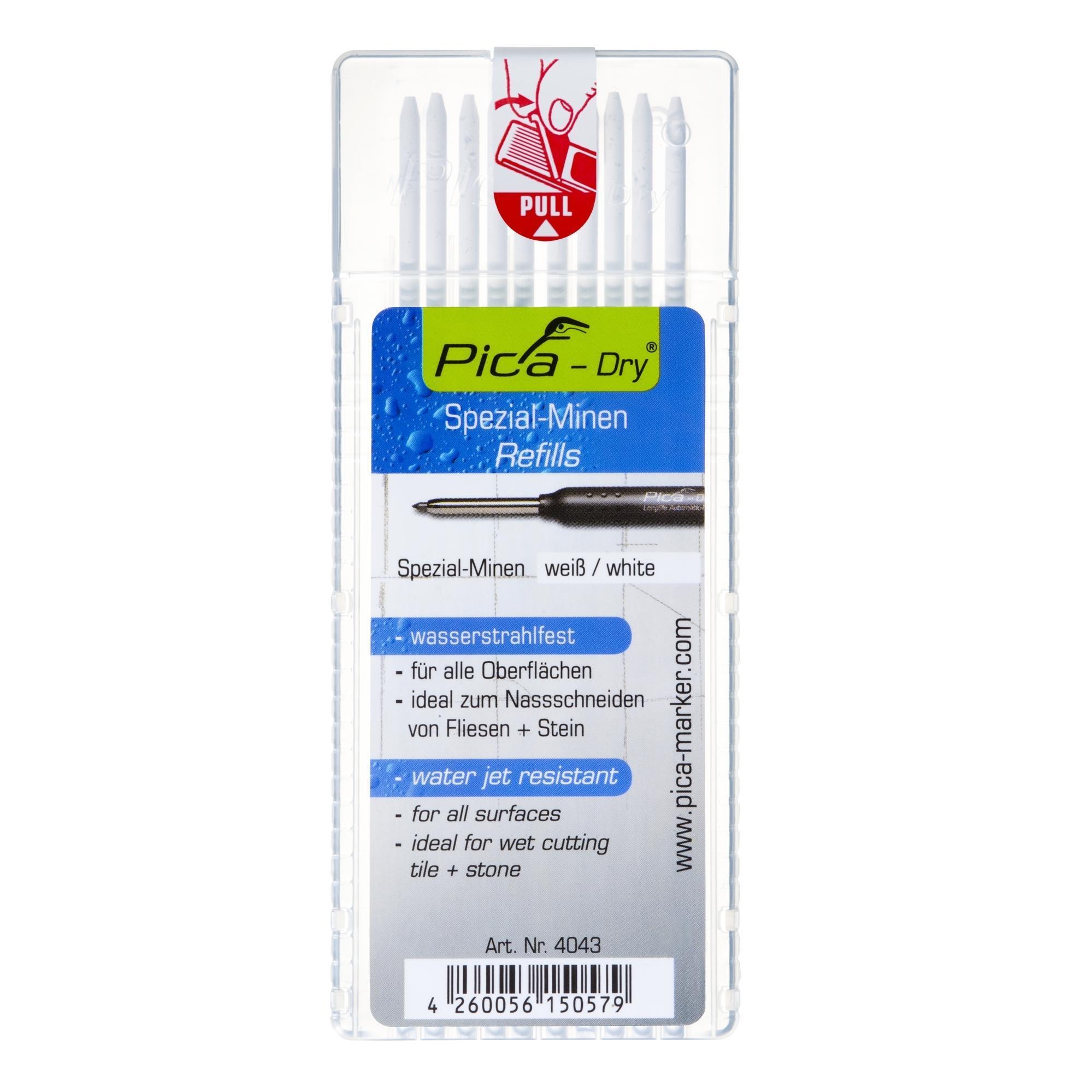 Pica Tieflochmarker DRY Spezialminen weiß 4043