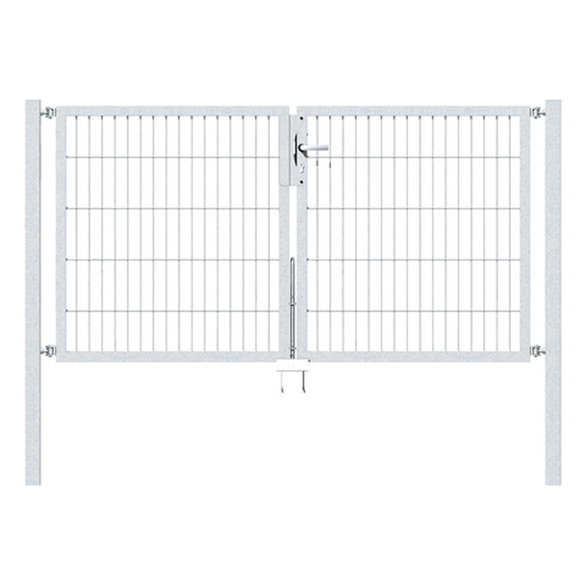 Alberts Doppeltor Flexo, Typ 6/5/6, 1000 x 2000 mm, Pfosten: 60 x 60 mm, Stahl roh, feuerverzinkt passiviert - 1 Stk.