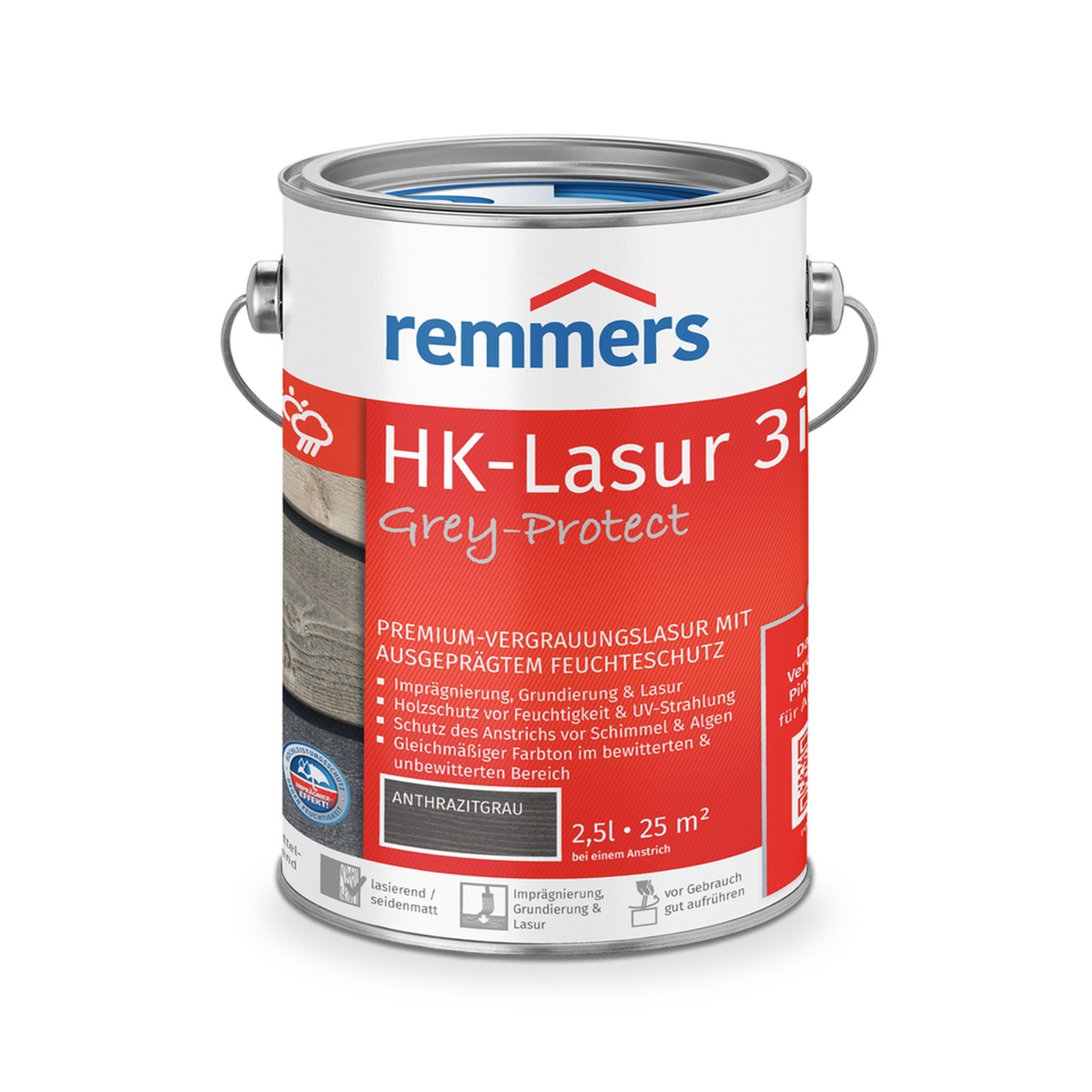 Remmers HK-Lasur Grey-Protect Anthrazitgrau 2,5 l