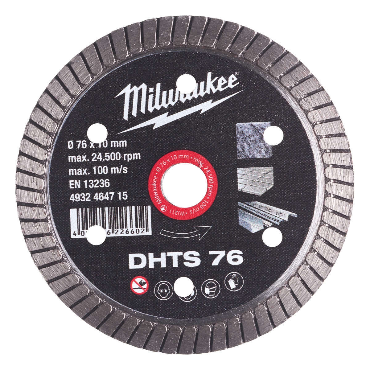 Milwaukee Diamanttrennscheibe DHTS 76 mm für Fliesen - 1 Stk.