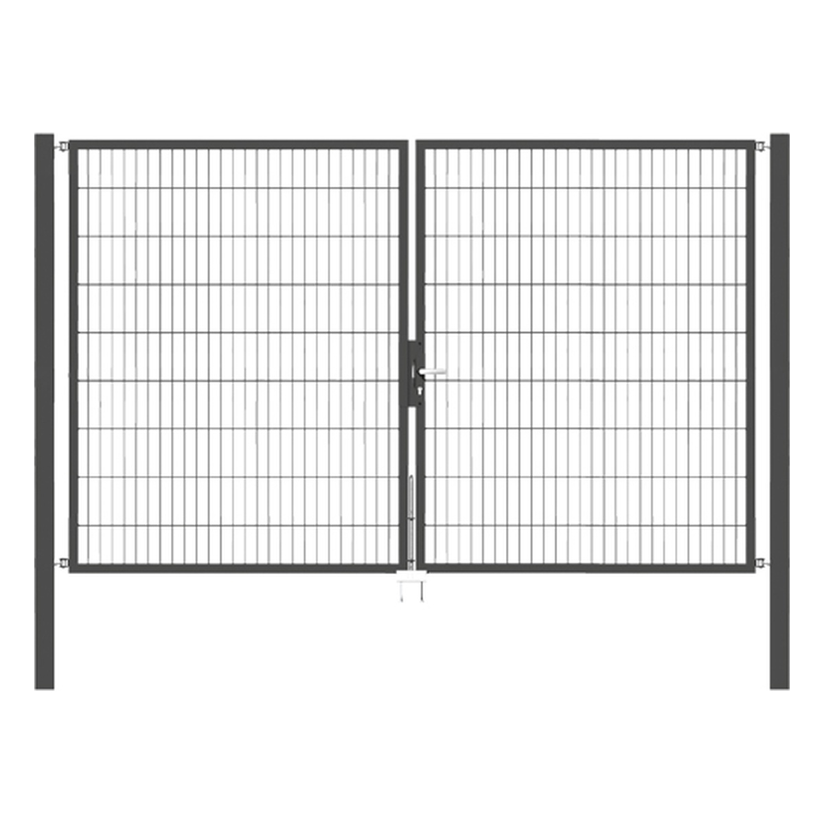 Alberts Doppeltor Flexo, 1800 x 3000 mm, mittig geteilt, Lichte Breite: 3000 mm, Stahl roh, feuerverzinkt, anthrazit kunststoffbeschichtet RAL 7016 - 1 Stk.