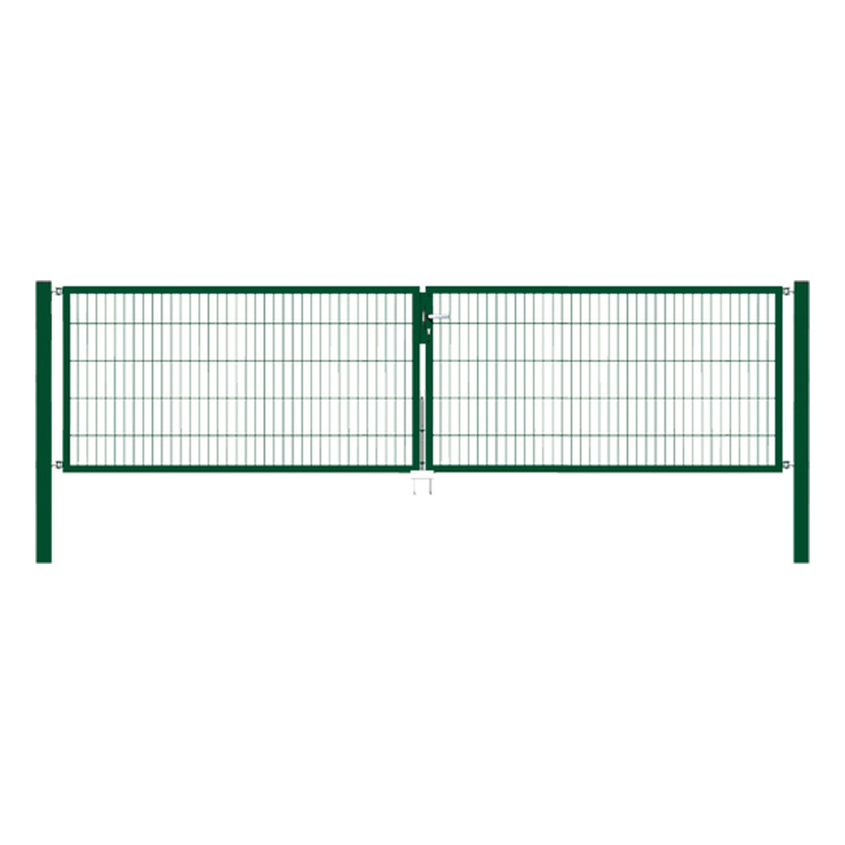 Alberts Doppeltor Flexo, Typ 6/5/6, 1000 x 4000 mm, Pfosten: 80 x 80 mm, Stahl roh, feuerverzinkt, grün kunststoffbeschichtet RAL 6005 - 1 Stk.