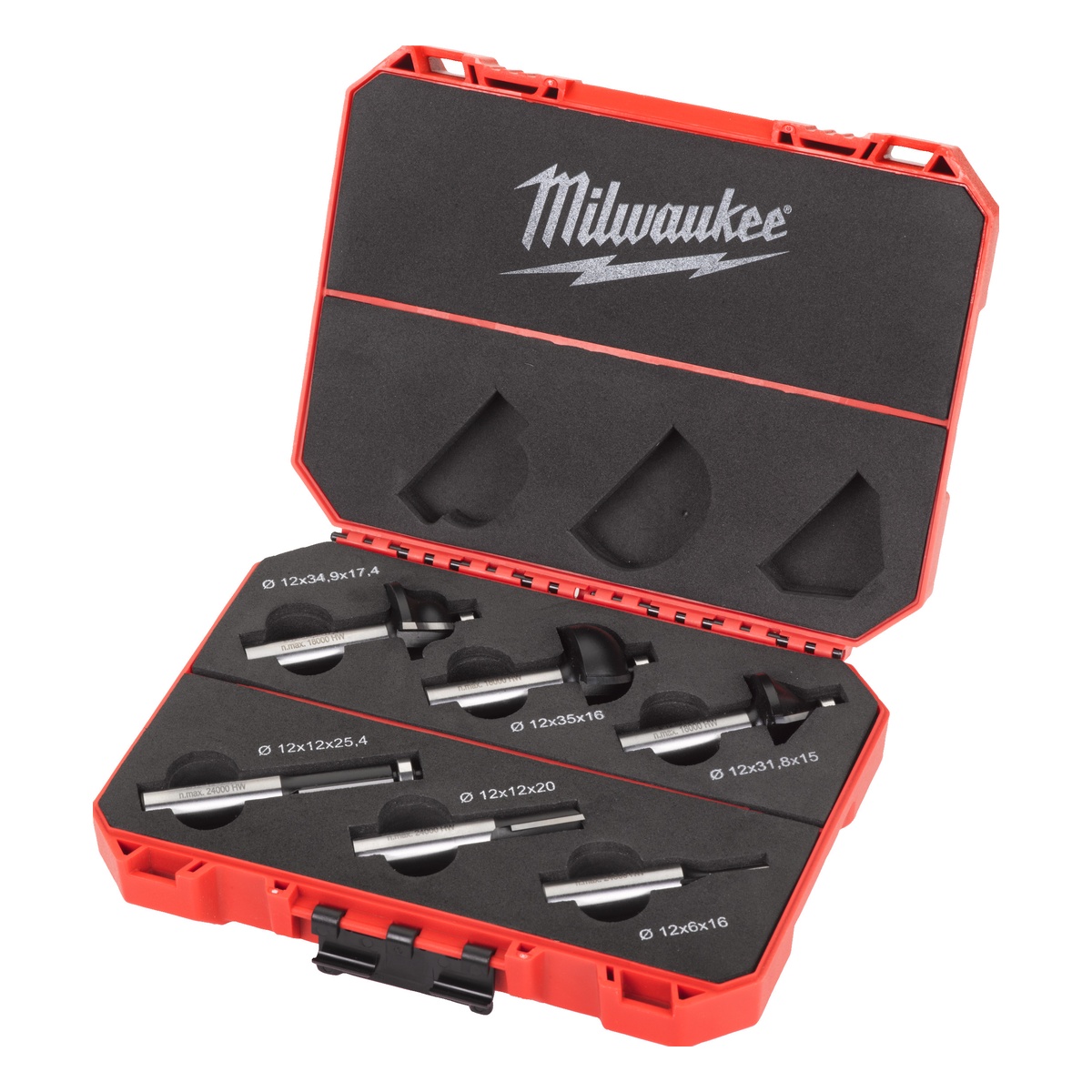 Milwaukee HM-Fräsersatz für Oberfräsen 12 mm Schaft - 6-teilig - 1 Stk.