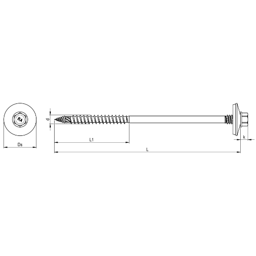 Sandwich-Bohrschraube 6x126 mm Bohrleistung: 0,4-0,75 mm Holzunterkonstruktion, Reisser REFABO Plus RPTD-P Edelstahl A2 spanfrei - 100 Stk.