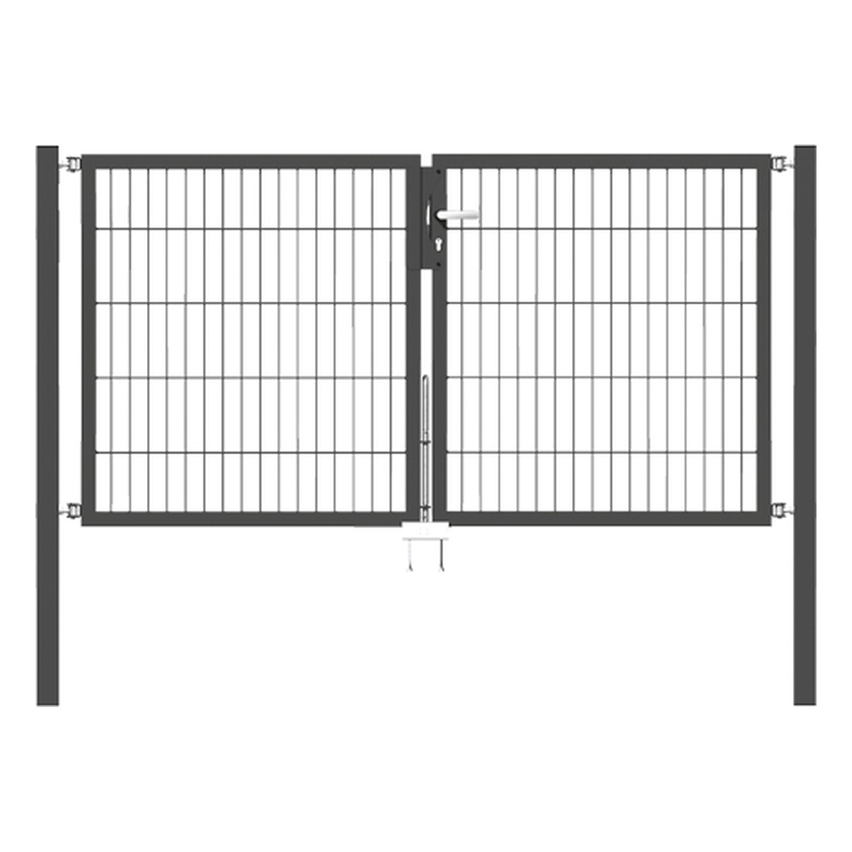 Alberts Doppeltor Flexo, Typ 6/5/6, 1000 x 2000 mm, Pfosten: 60 x 60 mm, Stahl roh, feuerverzinkt, anthrazit kunststoffbeschichtet RAL 7016 - 1 Stk.