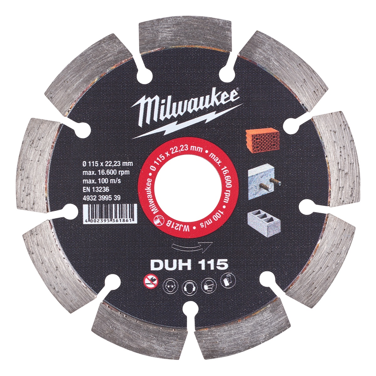 Milwaukee Diamanttrennscheibe DUH 115 mm für harte Materialien - 1 Stk.