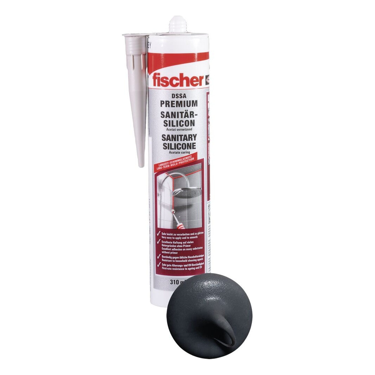 fischer Sanitärsilicon DSSA anthrazit 310 ml - 1 Stk.