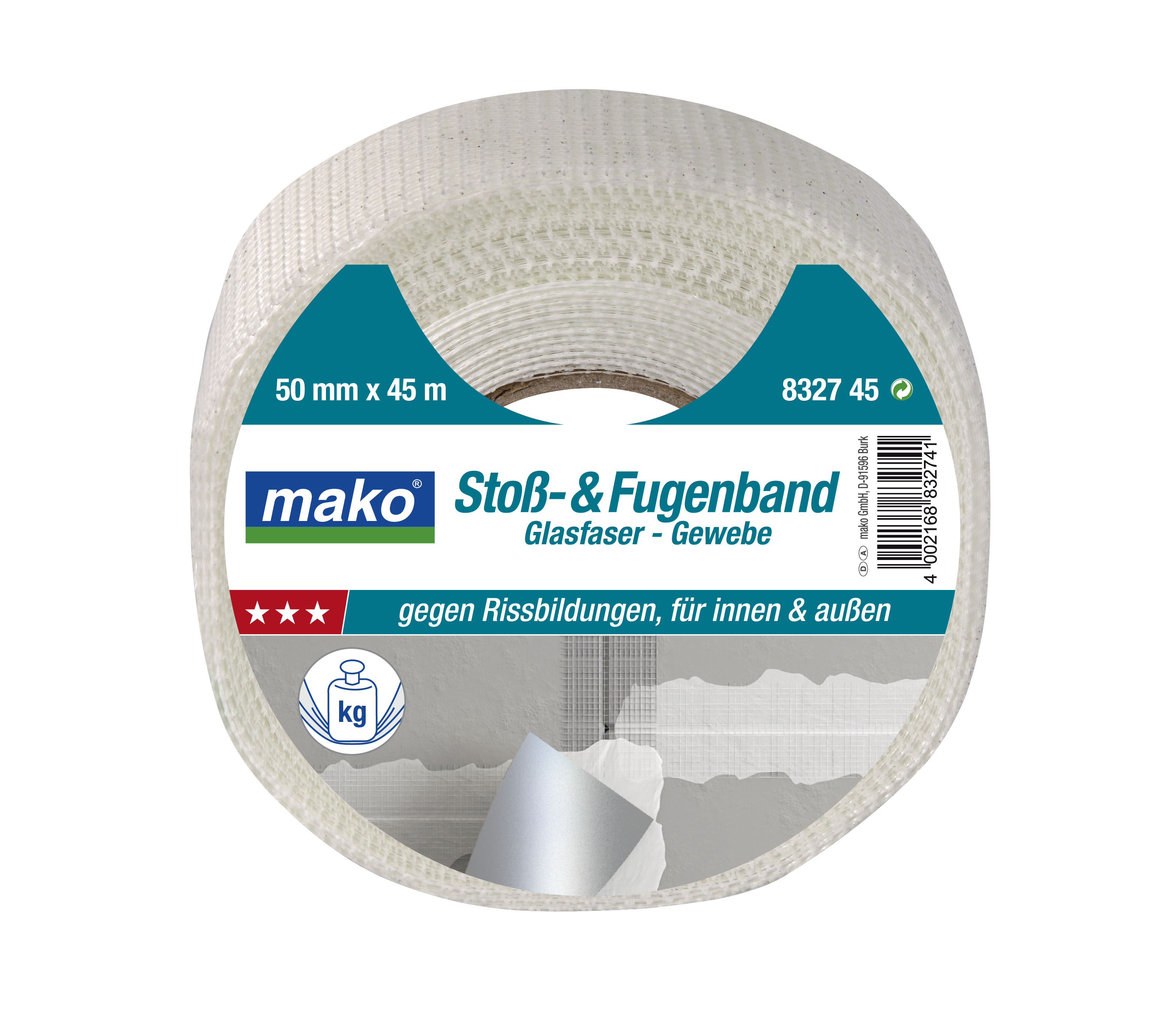 Mako Glasfaserband, 50 mm x 45 m, weiß