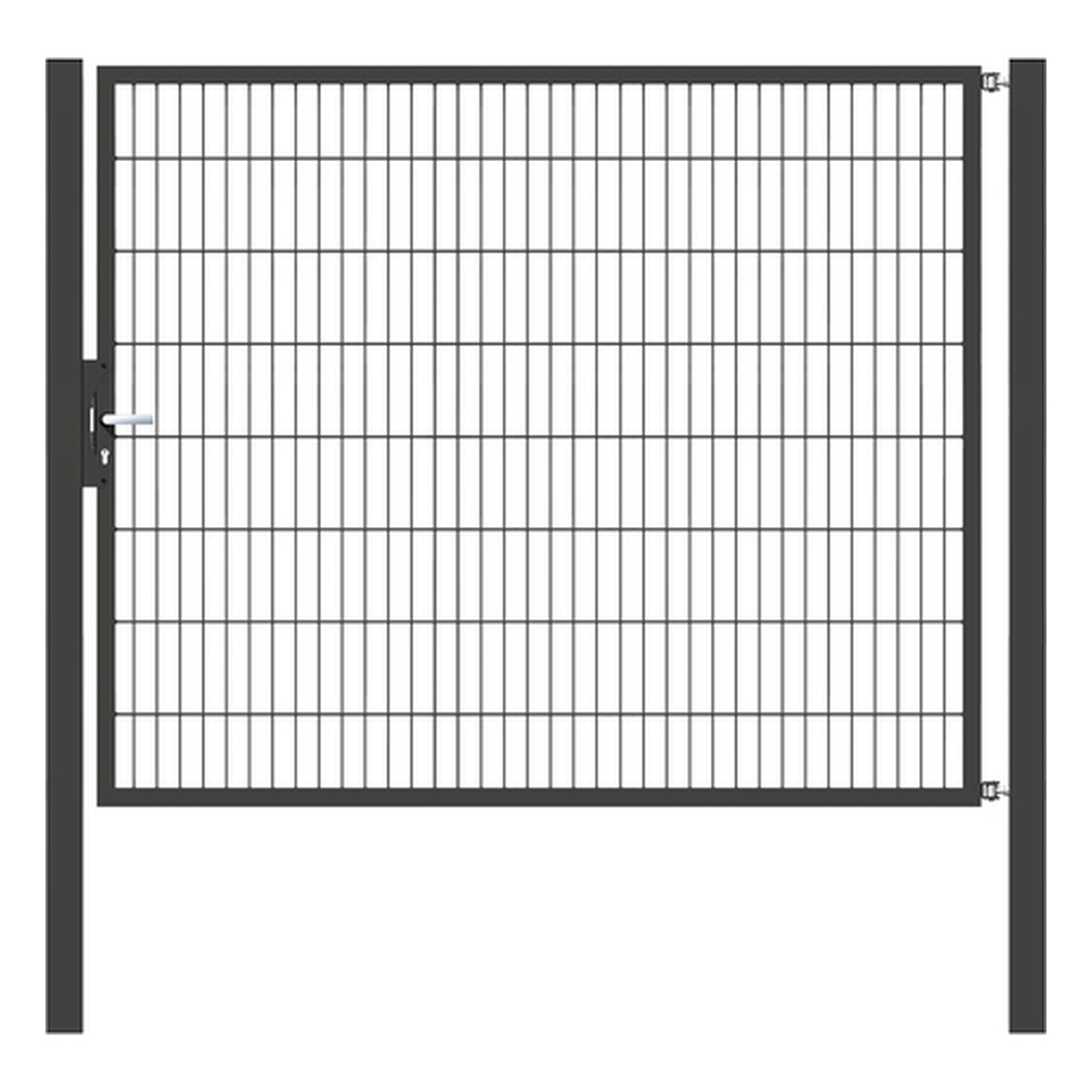 Alberts Einzeltor Flexo, Typ 6/5/6, 1600 x 2000 mm, Pfosten: 80 x 80 mm, Stahl roh, feuerverzinkt, anthrazit kunststoffbeschichtet RAL 7016 - 1 Stk.