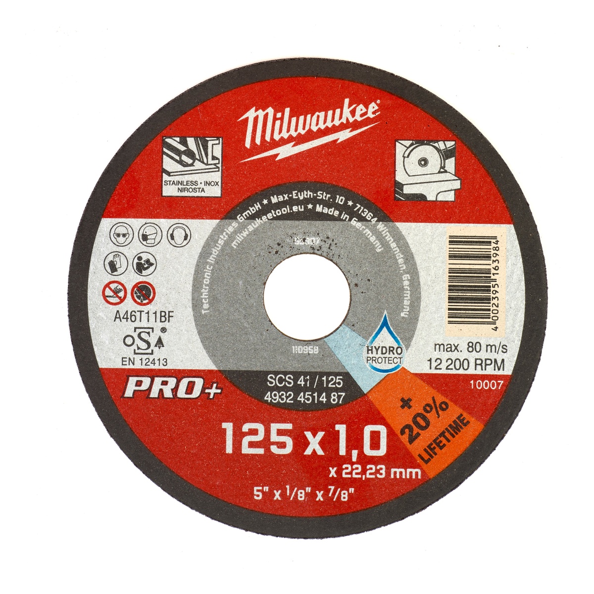 Milwaukee Metalltrennscheibe PRO+ INOX 125 mm SCS41 1 mm - 1 Stk.