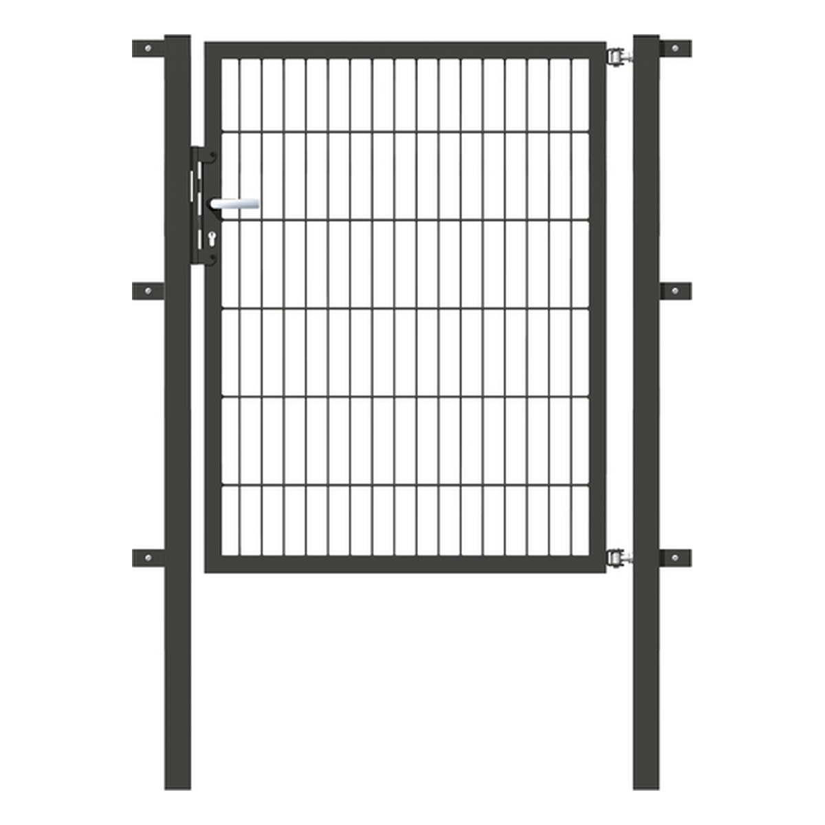 Alberts Einzeltor Flexo, Typ 6/5/6 - Lagerung komplett verpackt, 1200 x 1000 mm, Pfosten: 60 x 60 mm, Stahl roh, feuerverzinkt, anthrazit kunststoffbeschichtet RAL 7016 - 1 Stk.