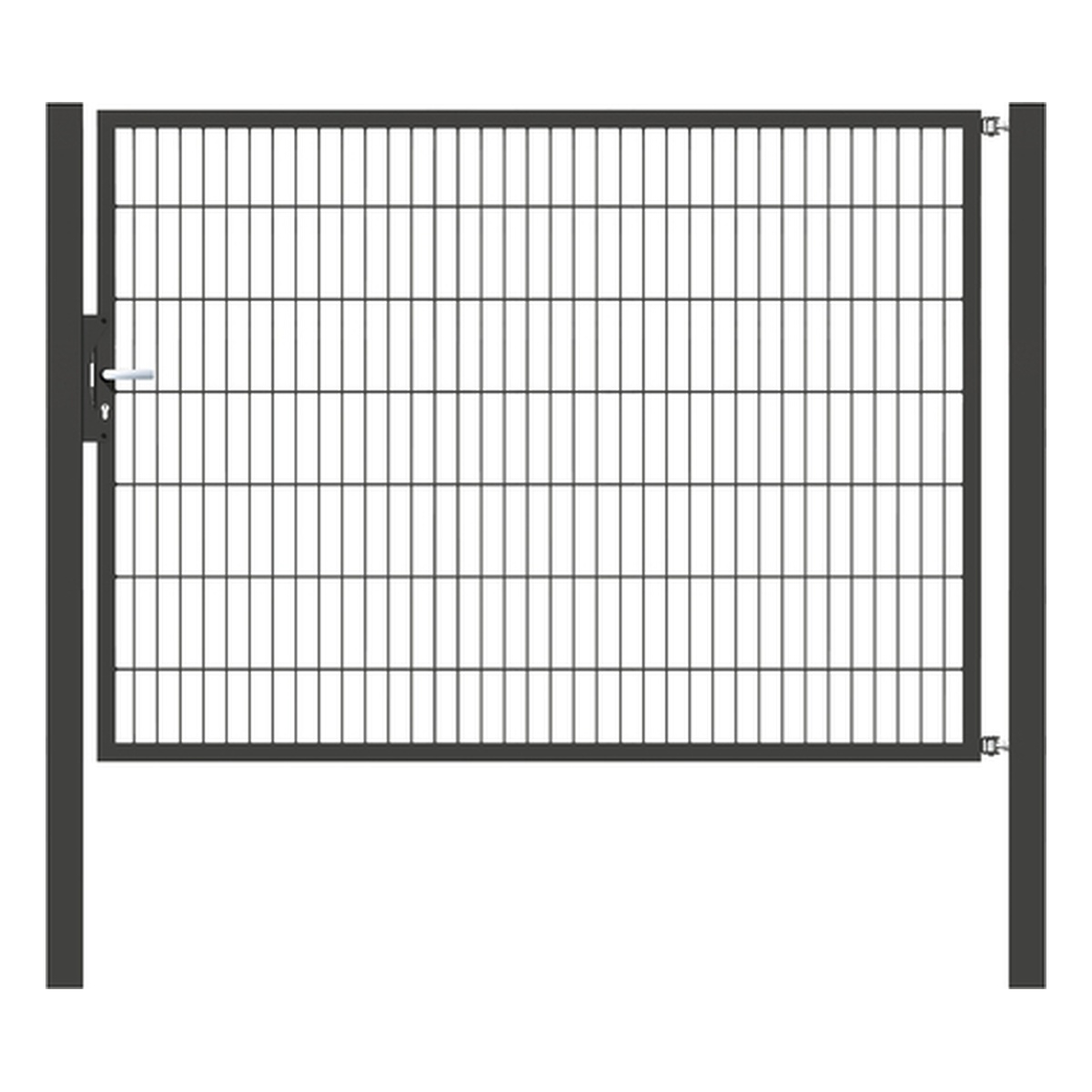 Alberts Einzeltor Flexo, Typ 6/5/6, 1400 x 2000 mm, Pfosten: 80 x 80 mm, Stahl roh, feuerverzinkt, anthrazit kunststoffbeschichtet RAL 7016 - 1 Stk.