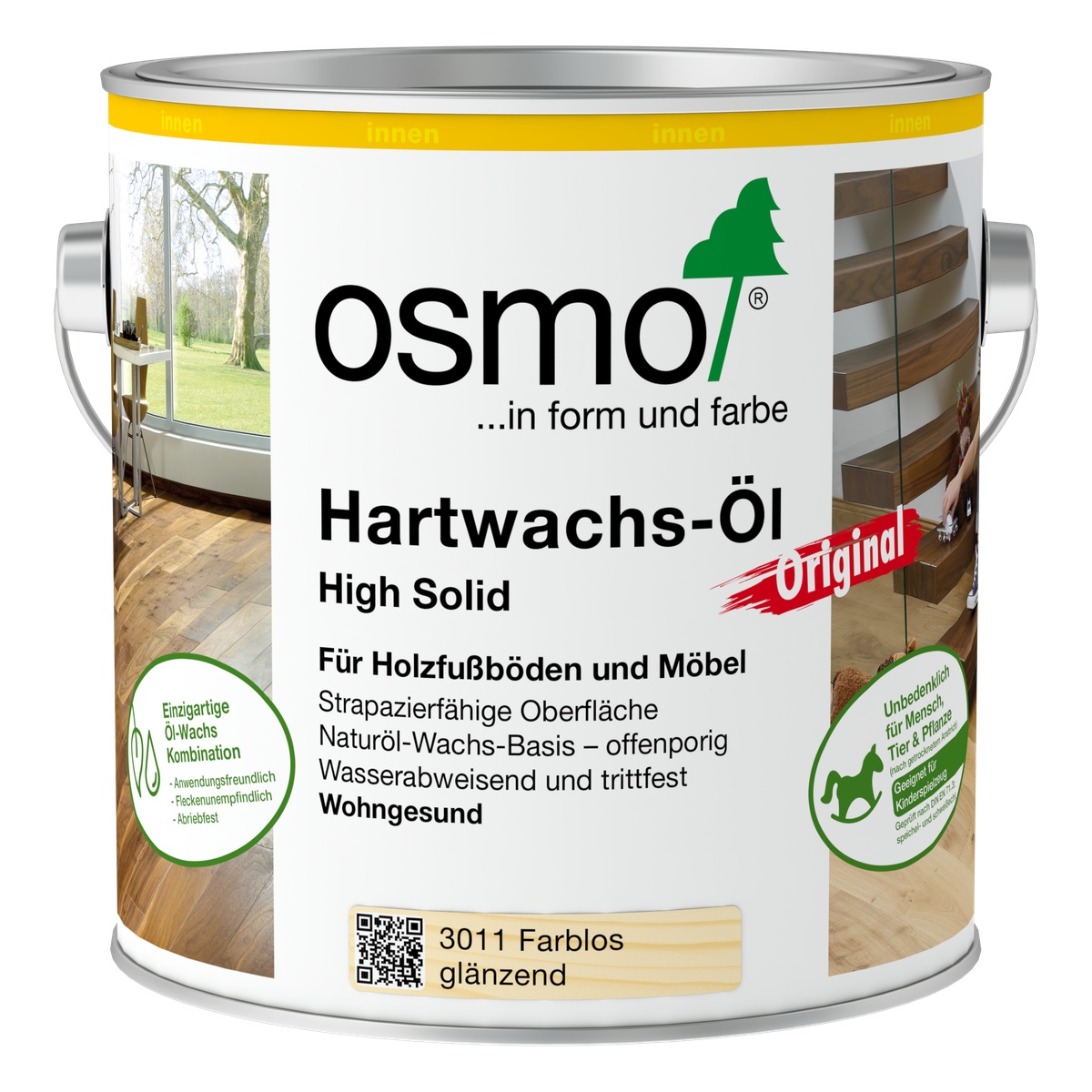 Osmo Hartwachs-Öl 2,5 l Farblos, glänzend