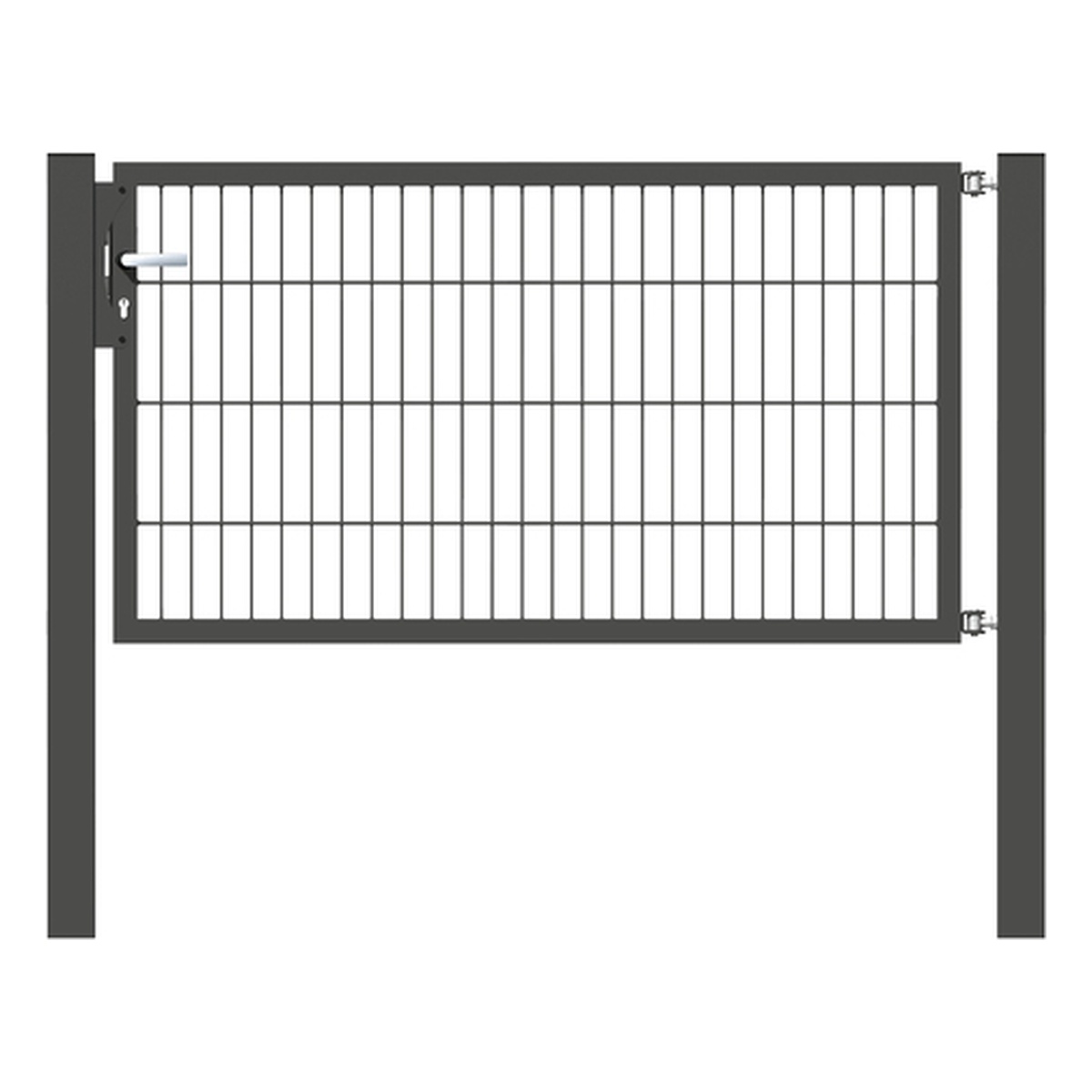 Alberts Einzeltor Flexo, Typ 6/5/6, 800 x 1500 mm, Pfosten: 80 x 80 mm, Stahl roh, feuerverzinkt, anthrazit kunststoffbeschichtet RAL 7016 - 1 Stk.