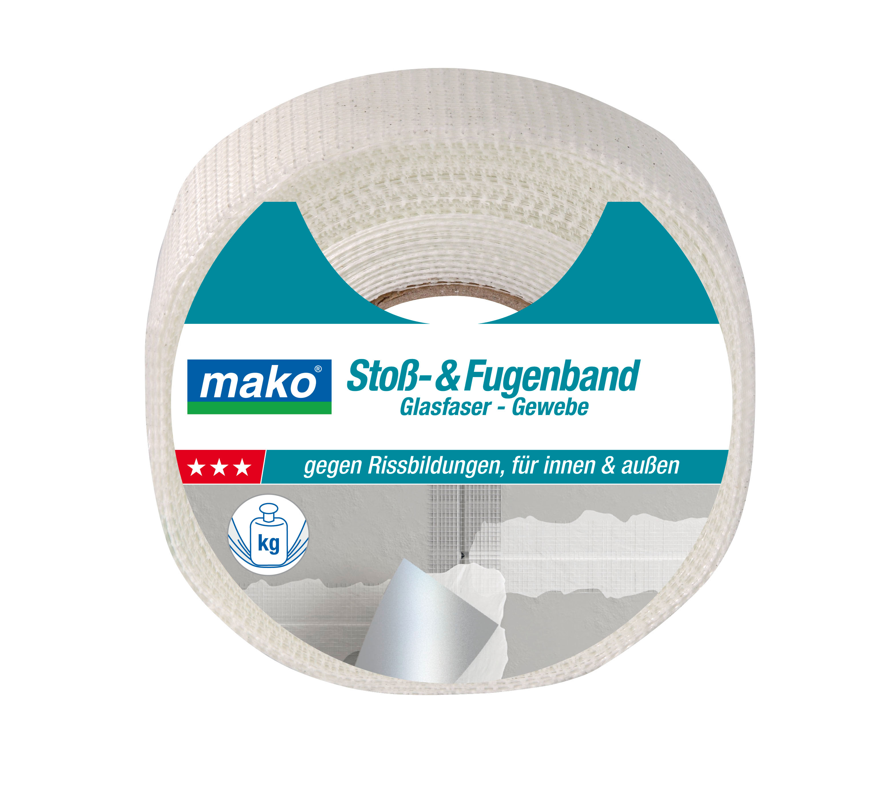 Mako Glasfaserband, 50 mm x 20 m, weiß