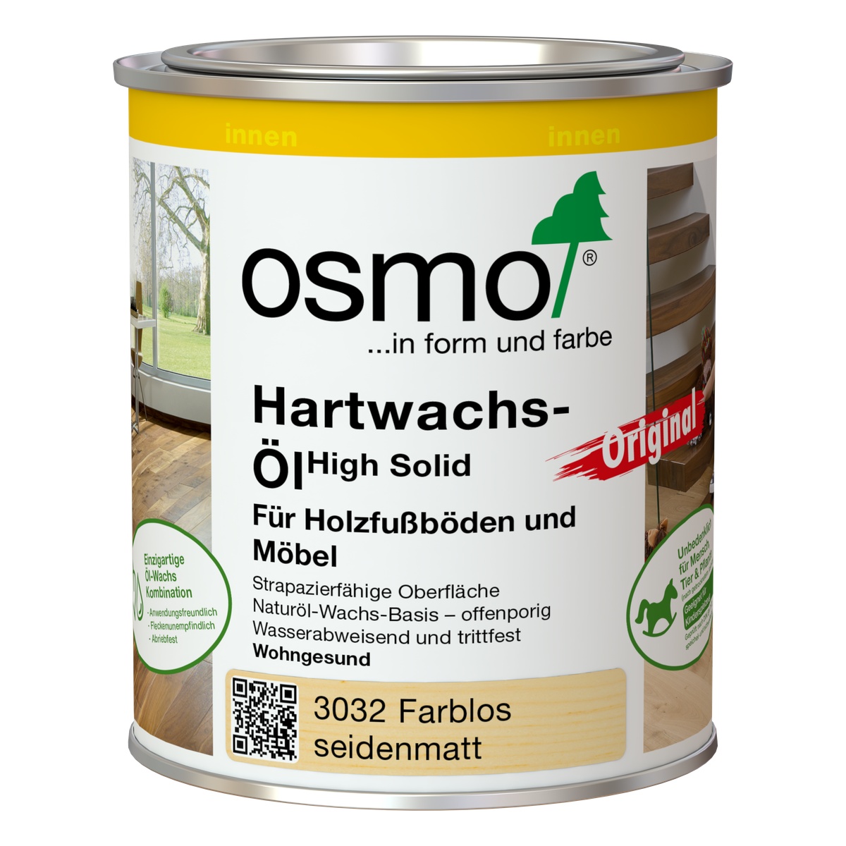 Osmo Hartwachs-Öl Original Farblos, seidenmatt 0,75 l