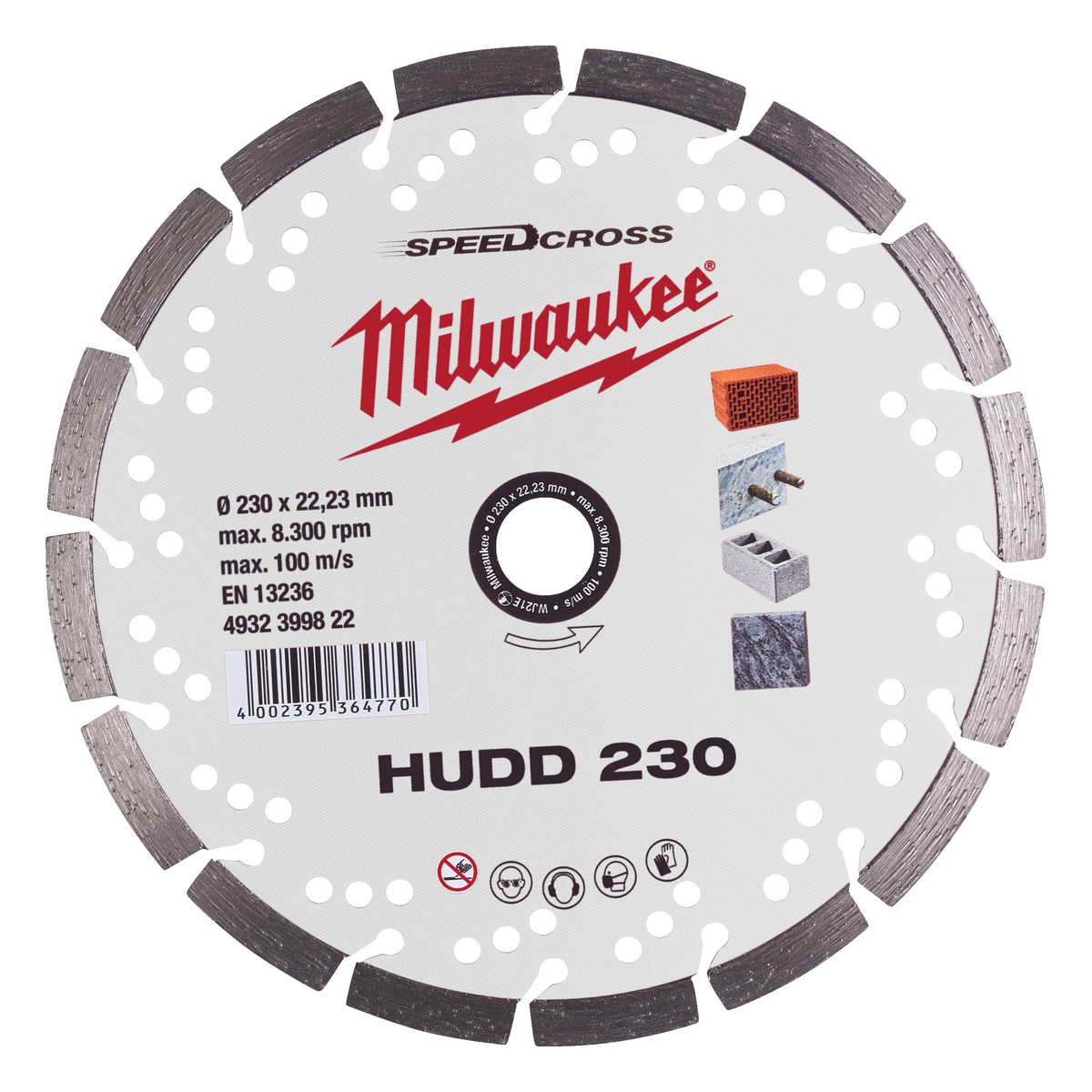 Milwaukee Speedcross Diamanttrennscheibe HUDD 230 mm für harte Materialien - 1 Stk.